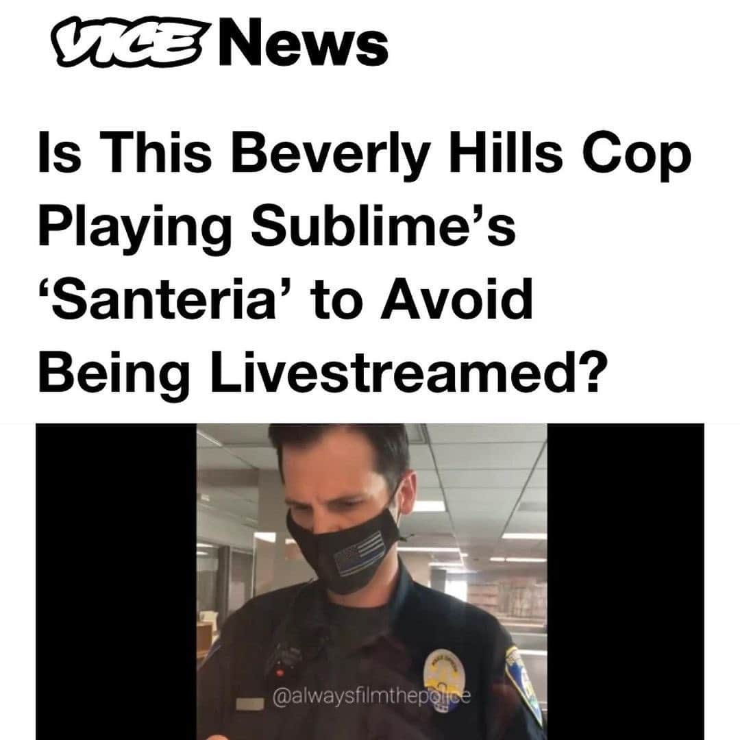 ジェイミー・キングのインスタグラム：「✔️ @bhpd_90210  is using their music when asked questions. A VERY IMPORTANT ARTICLE written by @dexdigi for @vice  Proud of you Sennett 💯 @mrcheckpoint_ @alwaysfilmthepolice  . #aftp #mrcheckpointcommunity #alwaysfilmthepolice #bhpd #90210 #beverlyhills」