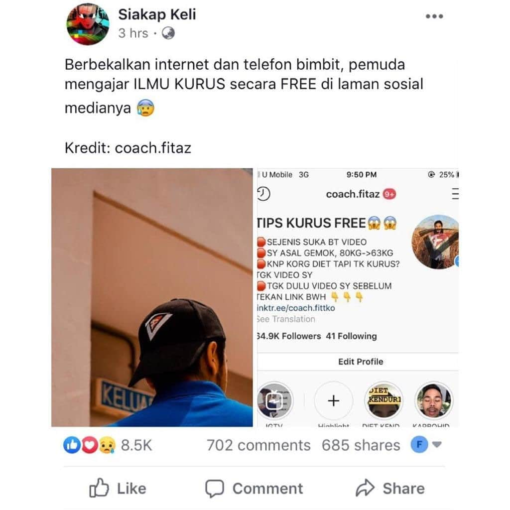 Koleksi Komik Malaysiaさんのインスタグラム写真 - (Koleksi Komik MalaysiaInstagram)「Laaa ingatkan siapa viral tadi, memang tak terkejut la kalau @fittttaz , kasi ilmu kurus free macamtu je. Dahla proven pulak tu ramai dah ikut tips dari @fittttaz je berbelas-belas kg turun dah 😱  . Kalau susah sangat nak caya tu tengok sendiri je la senang dekat  @fittttaz🤗🤗」2月10日 20時59分 - tokkmungg_exclusive