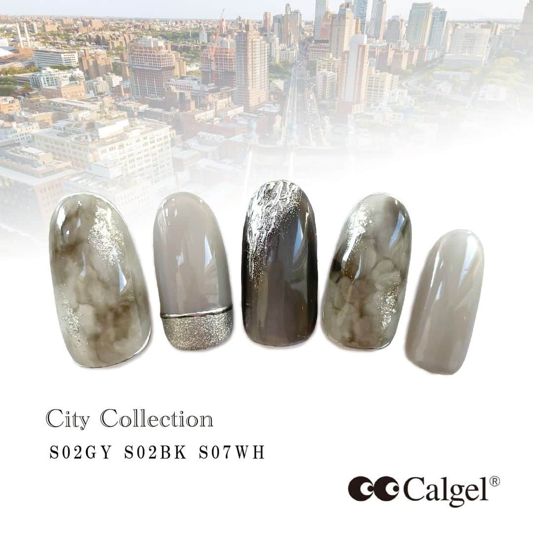 Calgelさんのインスタグラム写真 - (CalgelInstagram)「新色デザインを紹介 「City Collection 」より、#S02GY #S02BK #S07WH   のクールなデザイン🖤 相性抜群の #A01SL  #A02SL を組み合わせたアートがポイント🌟  #Calgel #カルジェル #コスメティックカルジェル #爪にやさしい #オフがしやすい #ジェルストレスフリー #つけ心地最強 #美爪育成 #地爪ケアジェル #Calgelist #カルジェリスト #カルジェル新商品 #カルジェル新色 #カルジェルプラス #旅ネイル #シアーカラー #クラシックカラー #アースカラー #パステルカラー #ビビッドカラー #ネイル #ネイルアート #ネイル用品」2月10日 21時00分 - calgel_japan