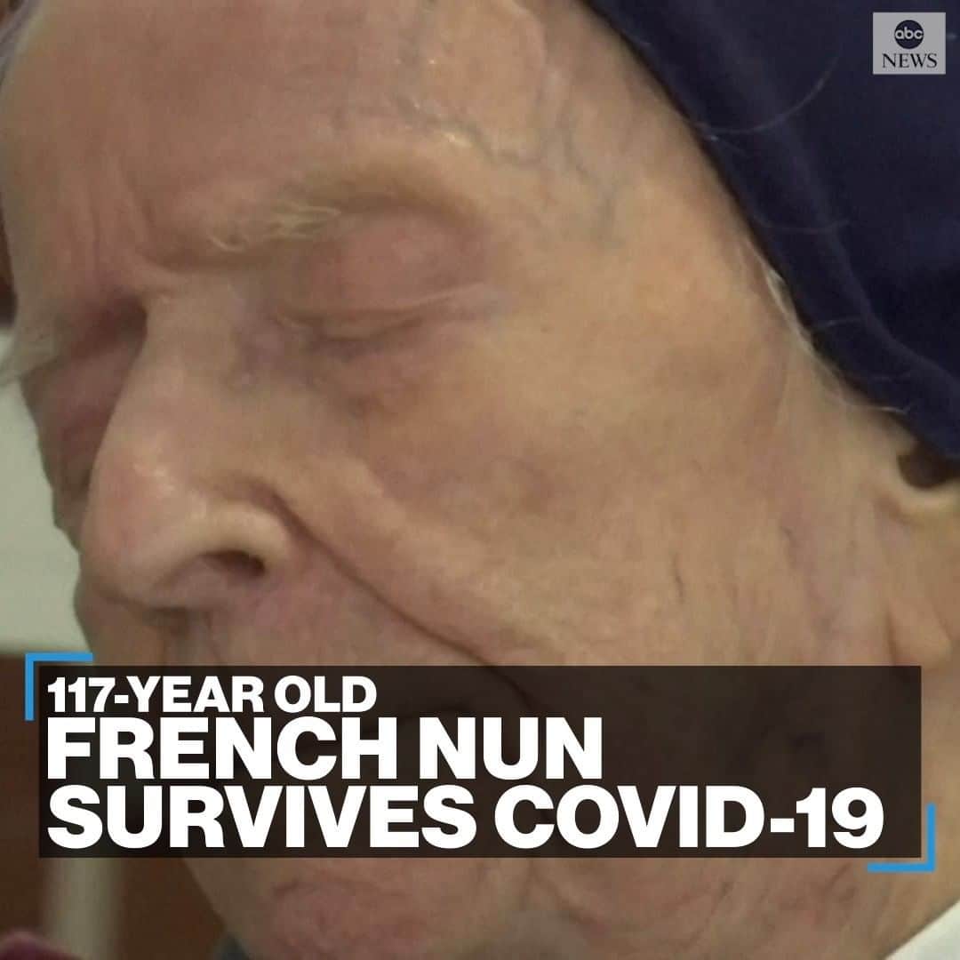 のインスタグラム：「NUN THE WISER: Europe's oldest person, a 117-year-old nun from Toulon France, survives COVID-19 saying 'I didn't even know I had it.'」