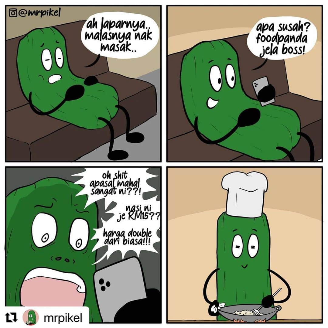 Koleksi Komik Malaysiaさんのインスタグラム写真 - (Koleksi Komik MalaysiaInstagram)「#Repost @mrpikel with @make_repost ・・・ MALAS MASAK⁣ ⁣ Foodpanda saya gurau je. Jangan marah ok 🙏⁣ ⁣⁣⁣⁣⁣⁣⁣⁣⁣⁣⁣⁣⁣⁣⁣⁣⁣ #komikmalaysia #gengkomikdigital #gengkomik #komiklawak #lawak #komik #kelakar #koleksikomik #komikmelayu #deep #pencurikomik #lawakdeep #lawaking #lawakkeder #lawakhangit #koleksikomik #mrpikel⠀」2月10日 22時12分 - tokkmungg_exclusive