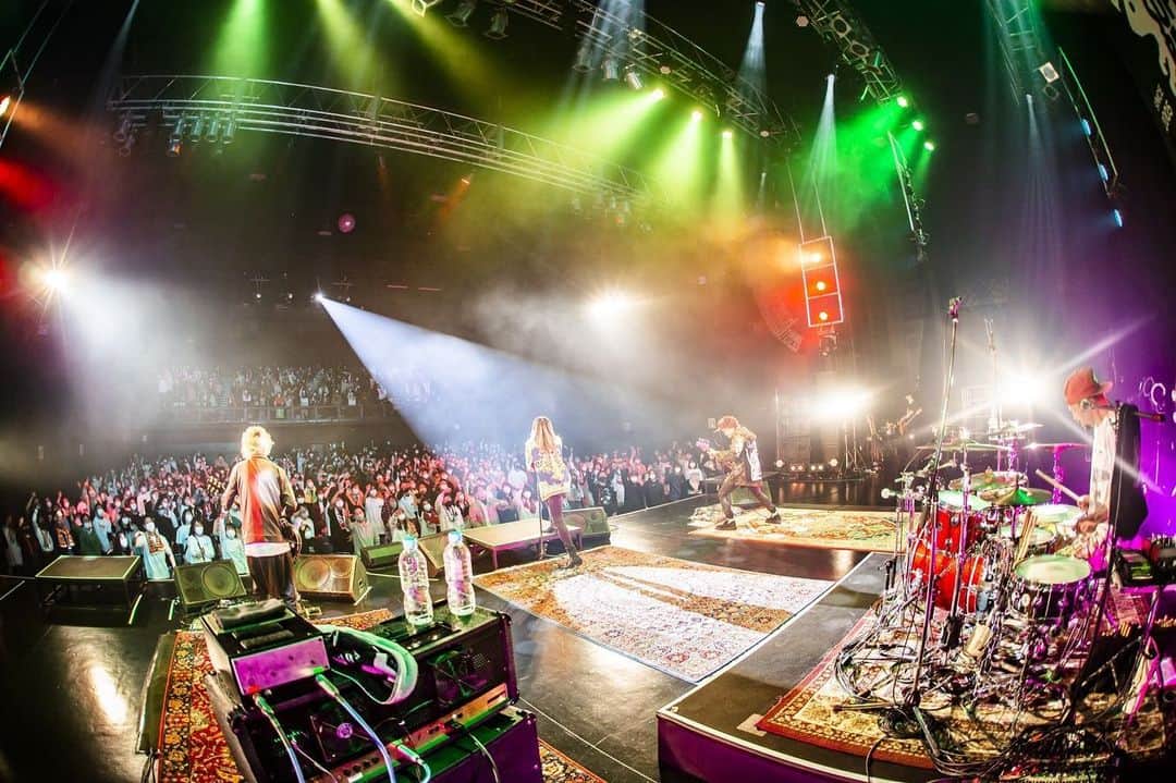 藤原広明のインスタグラム：「『アイラヴユー』Release Tour 2021 ～愛とラクダ、15周年ふりかけ～  Zepp Nagoya -day1-  名古屋のあなたにびっくらゔっ！！🦍🦍🦍🦍 photo by @cazrowAoki」