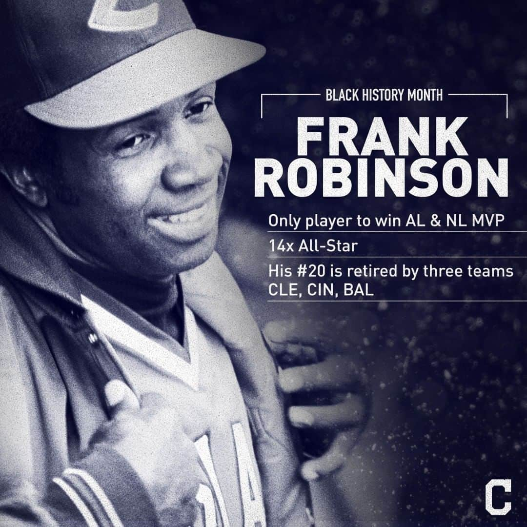 クリーブランド・インディアンスさんのインスタグラム写真 - (クリーブランド・インディアンスInstagram)「Today, we honor Frank Robinson, who became the first Black manager in Major League Baseball when he was named the player-manager in 1975. Robinson went on to manage parts of three seasons in Cleveland, going 186-189 over that span.」2月10日 22時34分 - cleguardians