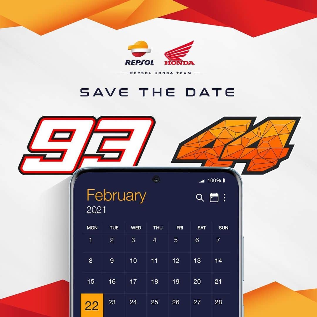 レプソル・ホンダのインスタグラム：「Get. It. In. Your. Calendar. 🗓 Link in the bio 👆」