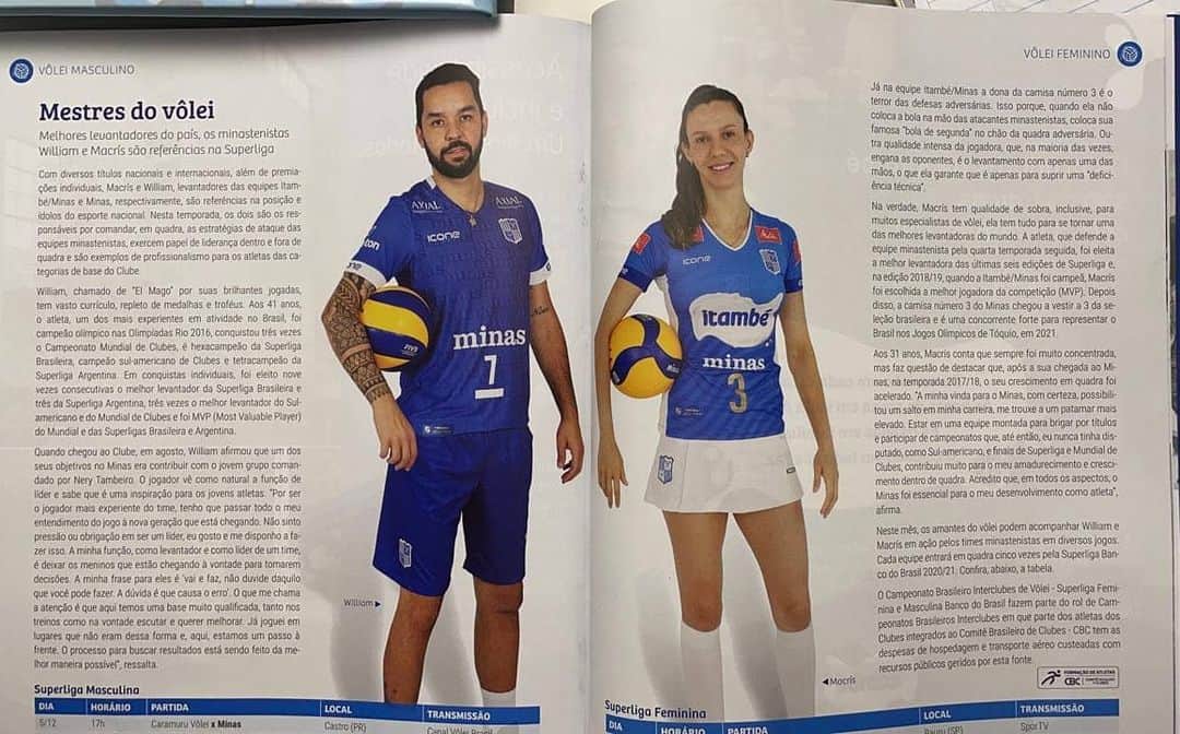ウィリアム・アルジョナのインスタグラム：「Materia muito bacana ao lado dessa craque e referência no Volleyball feminino do Minas e da seleção brasileira!! @macriscarneiro muito sucesso na sua trajetória "fada vegans" #levantadores #setter #minasvolei #mtcvolei #brasil #magoefada @mtcvolei @icone @axial.diagnosticos @fiatbr  @melittabrasil @itambe @_instanewton」