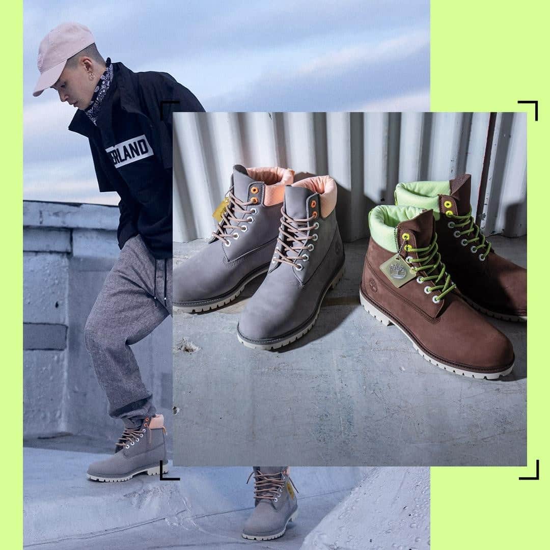 ティンバーランドのインスタグラム：「Express yourself with our new Hi-Vis Collection. Stay Bright, Stay Seen. #Timberland​」