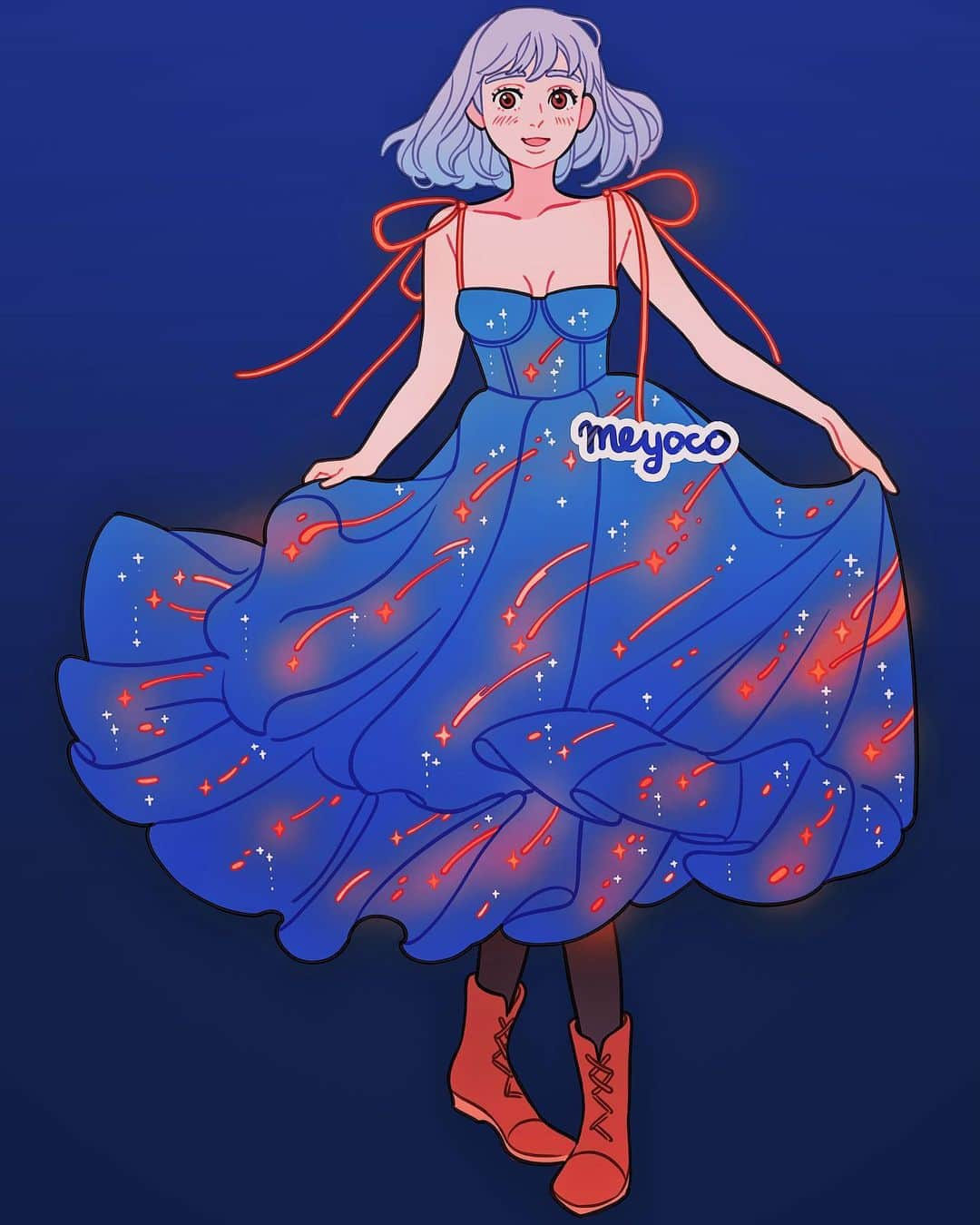 meyocoさんのインスタグラム写真 - (meyocoInstagram)「Sophie + starry dress (inspired by @lirika.matoshi) #howlsmovingcastle #ghibli」2月11日 0時48分 - meyoco