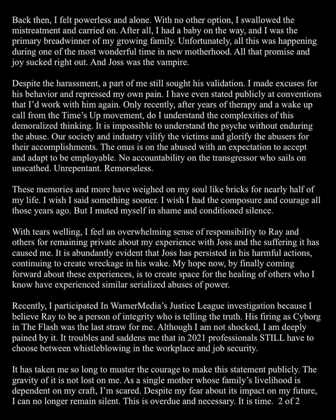 カリスマ・カーペンターさんのインスタグラム写真 - (カリスマ・カーペンターInstagram)「My truth.  #IStandWithRayFisher」2月11日 1時13分 - charismacarpenter