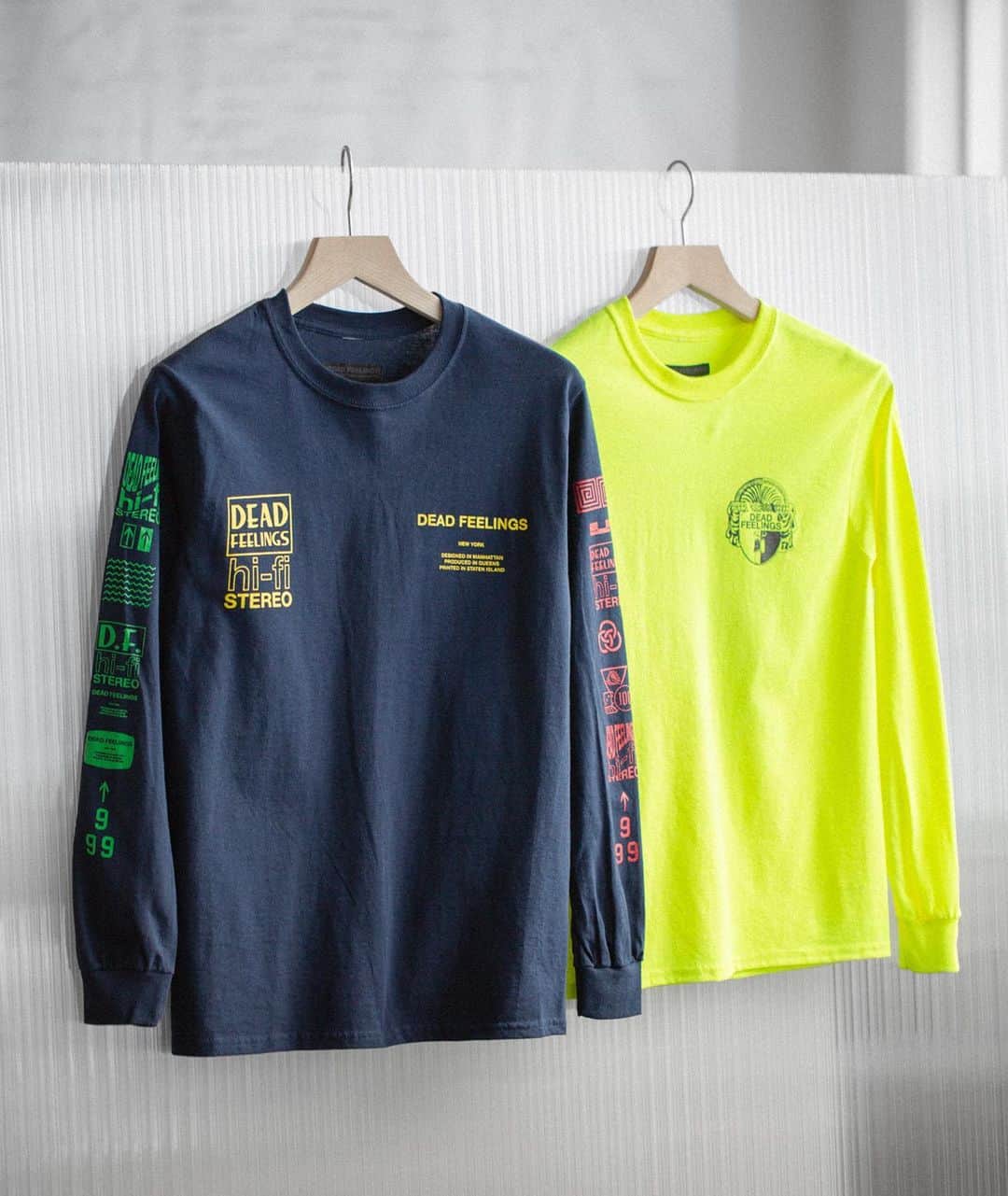 ケンゾーミナミのインスタグラム：「(Repost from Norse Store in Copenhagen) (コペンハーゲンのノース・ストアより再ポスト)  @norsestore Dead Feelings is the latest line from the Nepenthes hive. The collection showcases the artwork of designer Kenzo Minami. Long sleeves t-shirts feature an array of dazzling printed graphics throughout.   #deadfeelings #norsestore #nepenthes #kenzominami」