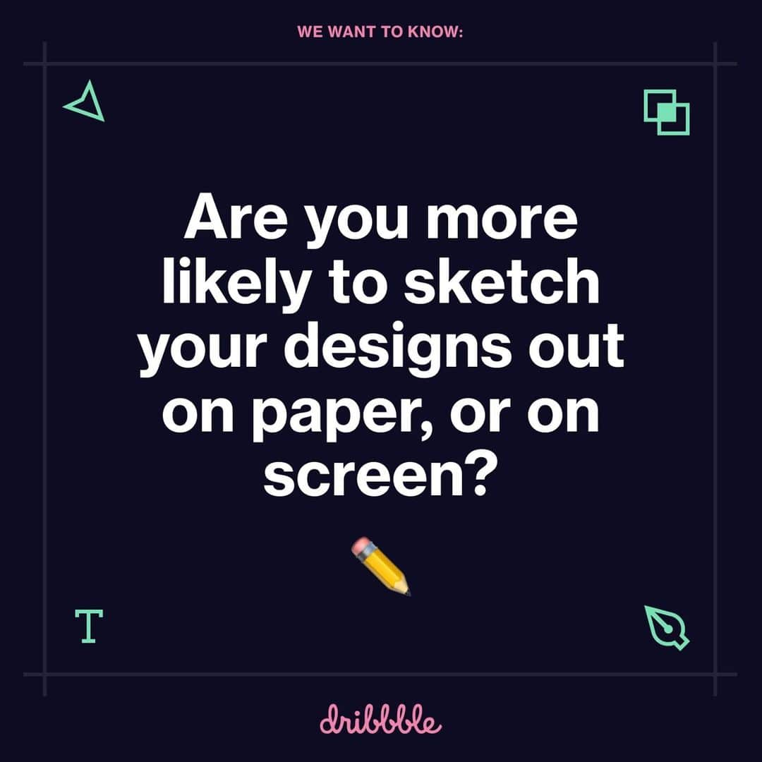 Dribbbleさんのインスタグラム写真 - (DribbbleInstagram)「✏️ Designers! Every project has to start somewhere, right? ⠀ ⠀ In those nascent moments, what better way to kick off your design with a good round of sketching? Whether you furiously iterate dozens of concepts at a time, or methodically tinker with a few favorites, here’s the real question we have: ⠀ ⠀ How do you sketch?⠀ ⠀ Are you firmly steeped in analog tools, relying on pencil and paper to jot out your forms? Or do you flex your creative muscles by firing up your machine and diving right into your favorite digital design create apps? Or—maybe even a bit of both? ⠀ ⠀ Let us know in the comments below how you go about sketching for all your design projects👇⠀ ⠀ Share your trusted workflows with the Dribbble community, and how they help you get the job done day in and day out. ⠀ ⠀ We’ll recap some of our favorites later in the week—happy designing, friends!」2月11日 3時02分 - dribbble