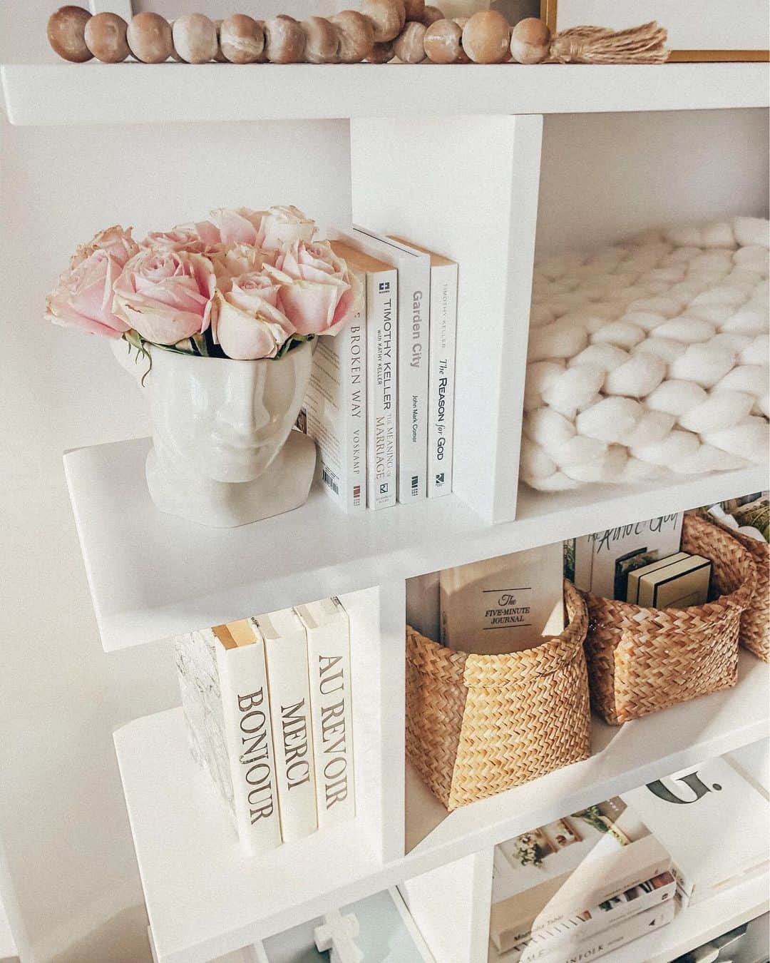 のインスタグラム：「Touches of light ✨ We’ve loved this bookcase for years and it’s the piece I get asked about the most in our home. Linking it here with the decor I styled it with: http://liketk.it/383fC @liketoknow.it #liketkit #LTKVDay #LTKhome #jollyabode #shelfie #bookshelfstyling」