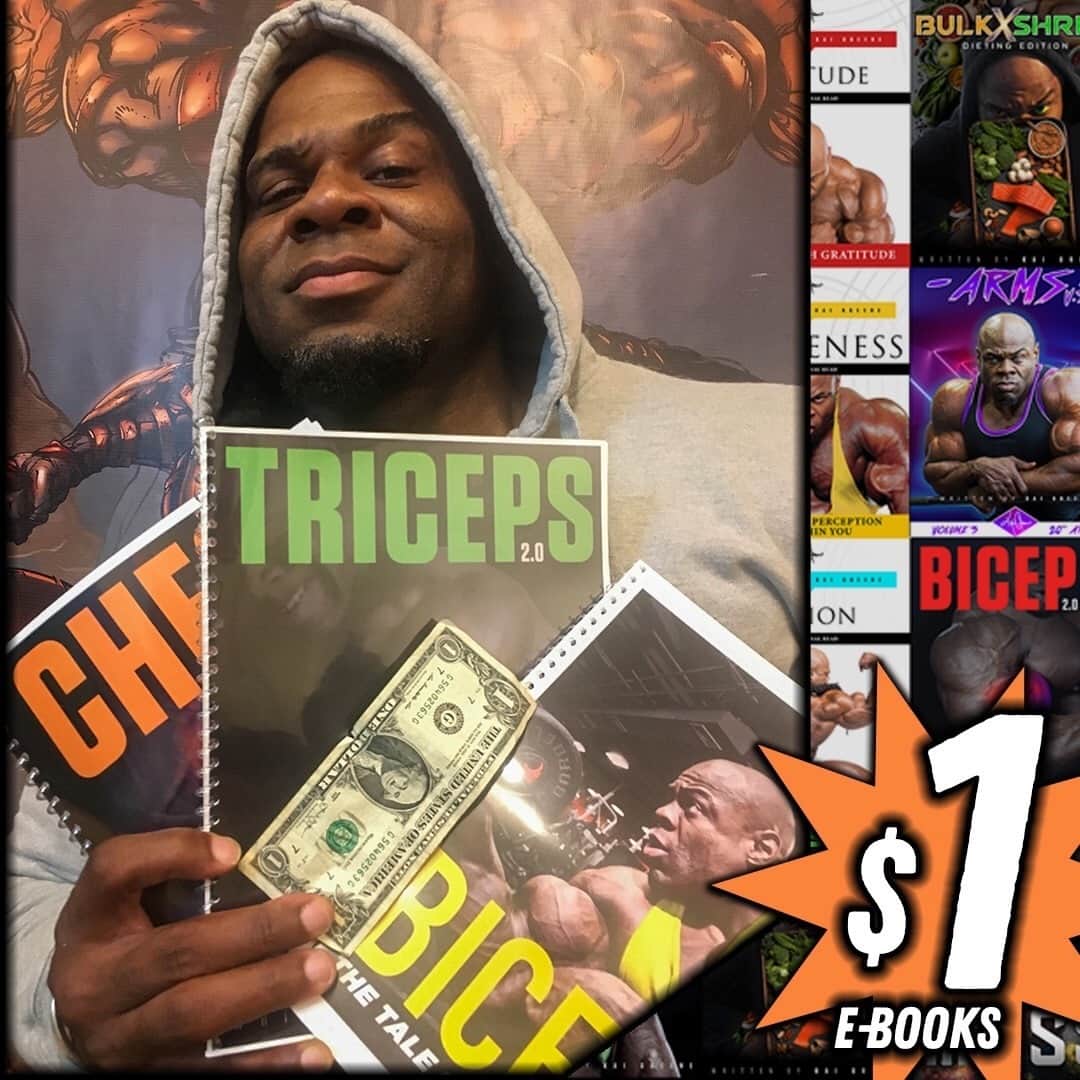 カイ・グリーンのインスタグラム：「INVEST IN YOURSELF. ONE DOLLAR IS ALL IT TAKES.  Build your body, sculpt your mind, forge your legacy. Tackle the goals you’ve always deemed out of reach. Attempt the impossible. Use this knowledge to reinforce your thoughts to know you DO have the power to turn thoughts into things.  Master nutrition and train with intensity like never before. The information contained in these books will help you step outside your comfort zone and break through all barriers that restrain you.  ONE DOLLAR. ENDLESS OPPORTUNITY.  Link in bio 💯」