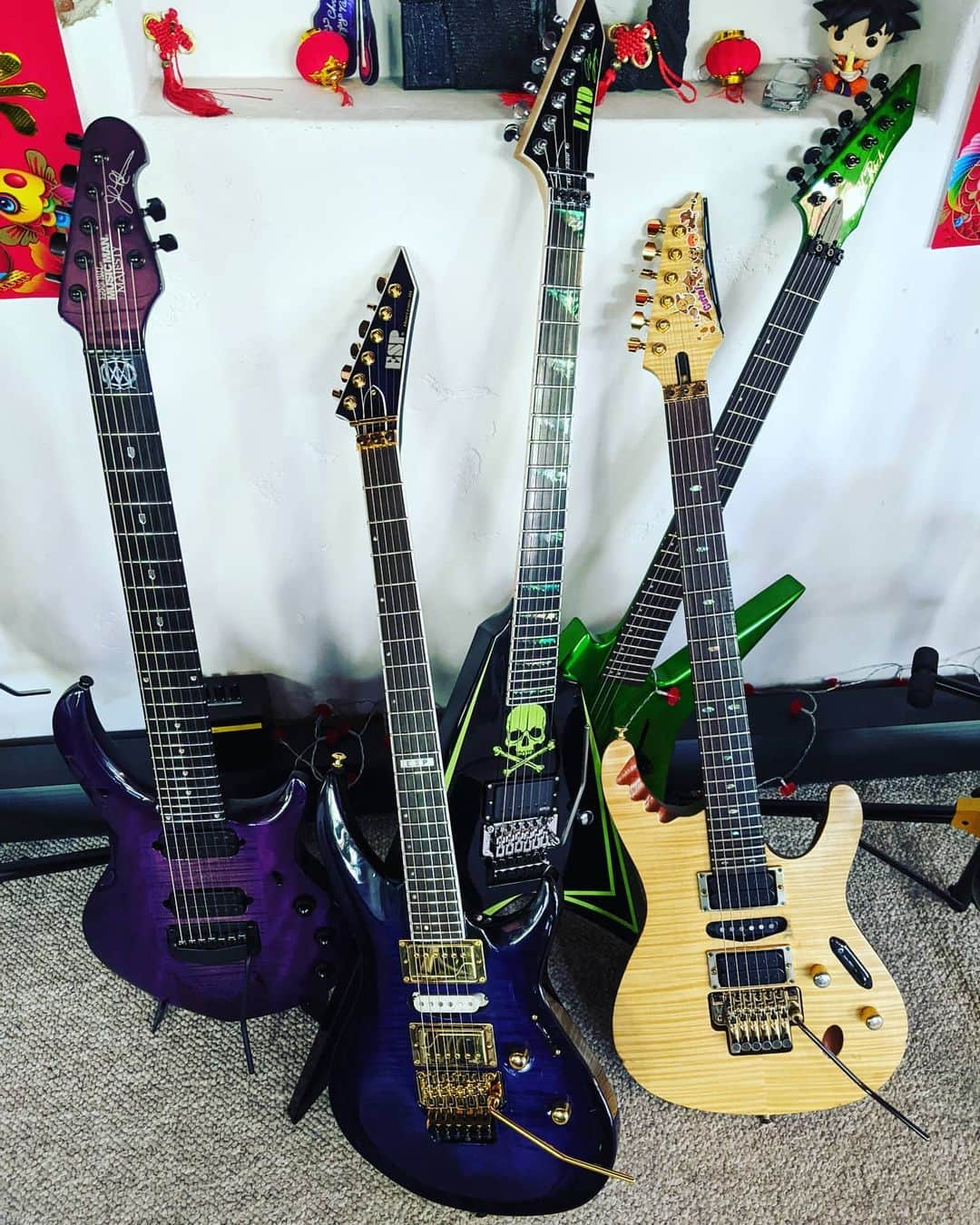 ハーマン・リさんのインスタグラム写真 - (ハーマン・リInstagram)「Guitar shred battle on @Twitch with @rustycooleyofficial starting soon! I am scared! This guy is insane. Which weapon should I use to defend myself? 😂😂😂 Help!   #dragonforce #hermanli #guitarcollection #guitarcollector #vintageguitar #guitars #electricguitar #espguitars #ernieballmusicman #ibanezguitars #bcrichguitars」2月11日 5時45分 - hermanli