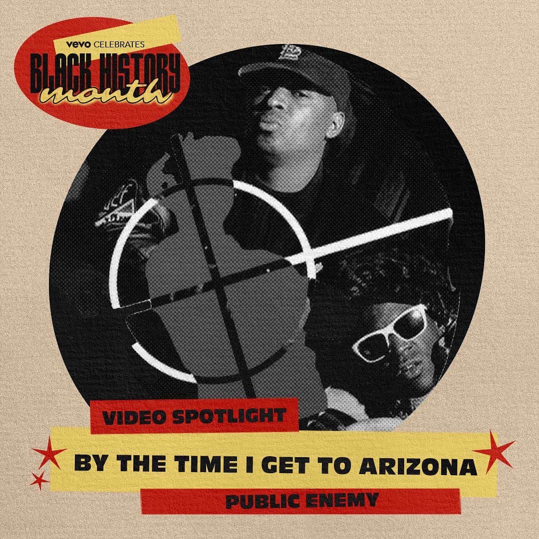 Vevoさんのインスタグラム写真 - (VevoInstagram)「For Black History Month, take a deep dive into @PublicEnemy's "By The Time I Get To Arizona." Our Video Spotlight shares details on what made the hip-hop group's clip controversial, and yet so important.   ▶️[Link in bio] #BHM #PublicEnemy」2月11日 6時55分 - vevo