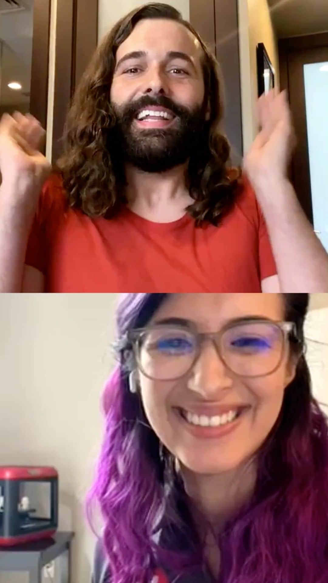 NASAのインスタグラム：「⁣ On Feb. 18, our most advanced rover yet, named Perseverance, will land on Mars to search for signs of ancient life! In this Instagram Live, @NASAJPL engineer Christina Hernandez and Jonathan Van Ness, host of the Getting Curious Podcast, preview an upcoming podcast episode base on the #CountdownToMars and share some quick facts about the mission, landing coverage, and what it takes to get involved at NASA! ⁣ ⁣ Credit: Jonathan Van Ness / NASA ⁣ ⁣ #Mars #JVN #Perseverance #SoClose」