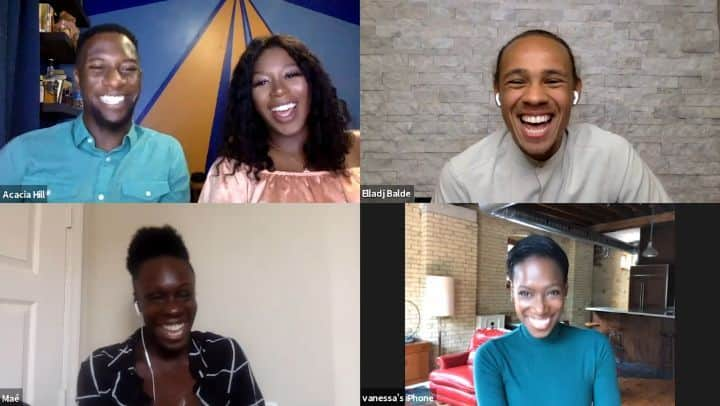 アッシャー・ヒルのインスタグラム：「The first episode of FSDIA’s Conversations in Color: Skating While Black (Part 1) is out now!   This week Co-Hosts Acacia and Asher Hill are joined by the highly melanated  and excellent Vanessa James, Maé Bérénice Méité, and Elladj Bladé to talk about their experiences as Black figure skaters. From their very first competition to the “I bet I can guess what sport you play” game. Spoiler alert: They never get it right, but are always pleasantly surprised...and confused for some reason. 🤷🏿‍♂️🤷🏿‍♀️ Check it out on our Youtube channel (link in bio)  Thank you Maé, Vanessa, and Elladj for being so candid and open about your experience in life and skating as Black people with Acacia and I. It was cathartic, real, safe, on our terms, and familiar. I love and appreciate you all.   🎥@sk8beyondtheedge e @jackydoorey y @figureskatingdia 🎙️@asherkwacie @kacia19 🧏🏿‍♀️🧏🏿‍♂️ @vanessa_james_sk8 @mae_meite @elladjbalde  #FSDIA #coloryourice #conversationsincolor #blackhistorymonth  #figureskater #almplifyblackvoices #amplifymelenatedskaters #amplifymelanatedvoices #figureskating #iceskate #skating #sports #icerink #iceskating #diversity #inclusion #equality #blacklivesmatter #blm  #blackskatersmatter #nojusticenopeace #skate #melanin #blackexcellence #change #blackandproud #blacklegacy #blackisbeautiful」