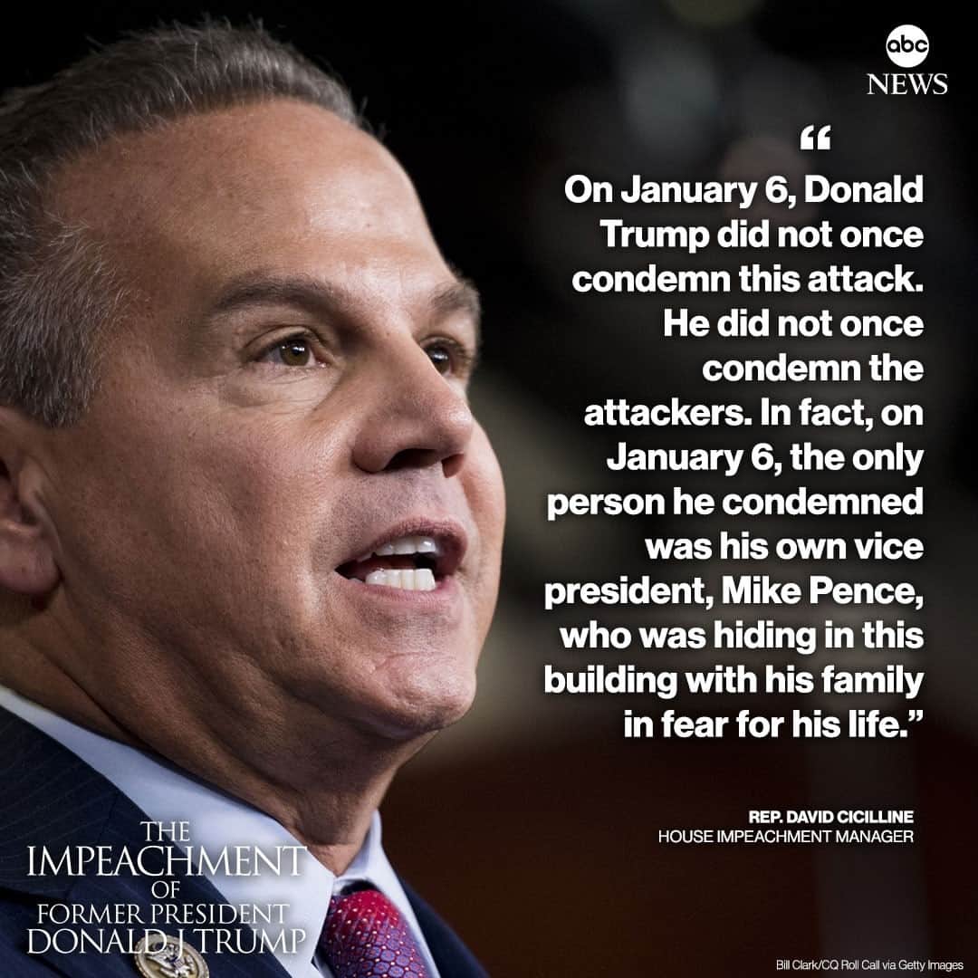 ABC Newsさんのインスタグラム写真 - (ABC NewsInstagram)「House impeachment manager Rep. David Cicilline: "On January 6, Donald Trump did not once condemn this attack. He did not once condemn the attackers. In fact, on January 6, the only person he condemned was his own vice president."⁠ ⁠ Read the latest live headlines from the #impeachmenttrial at LINK IN BIO. #davidcicilline #donaldtrump #mikepence #impeachment」2月11日 8時37分 - abcnews