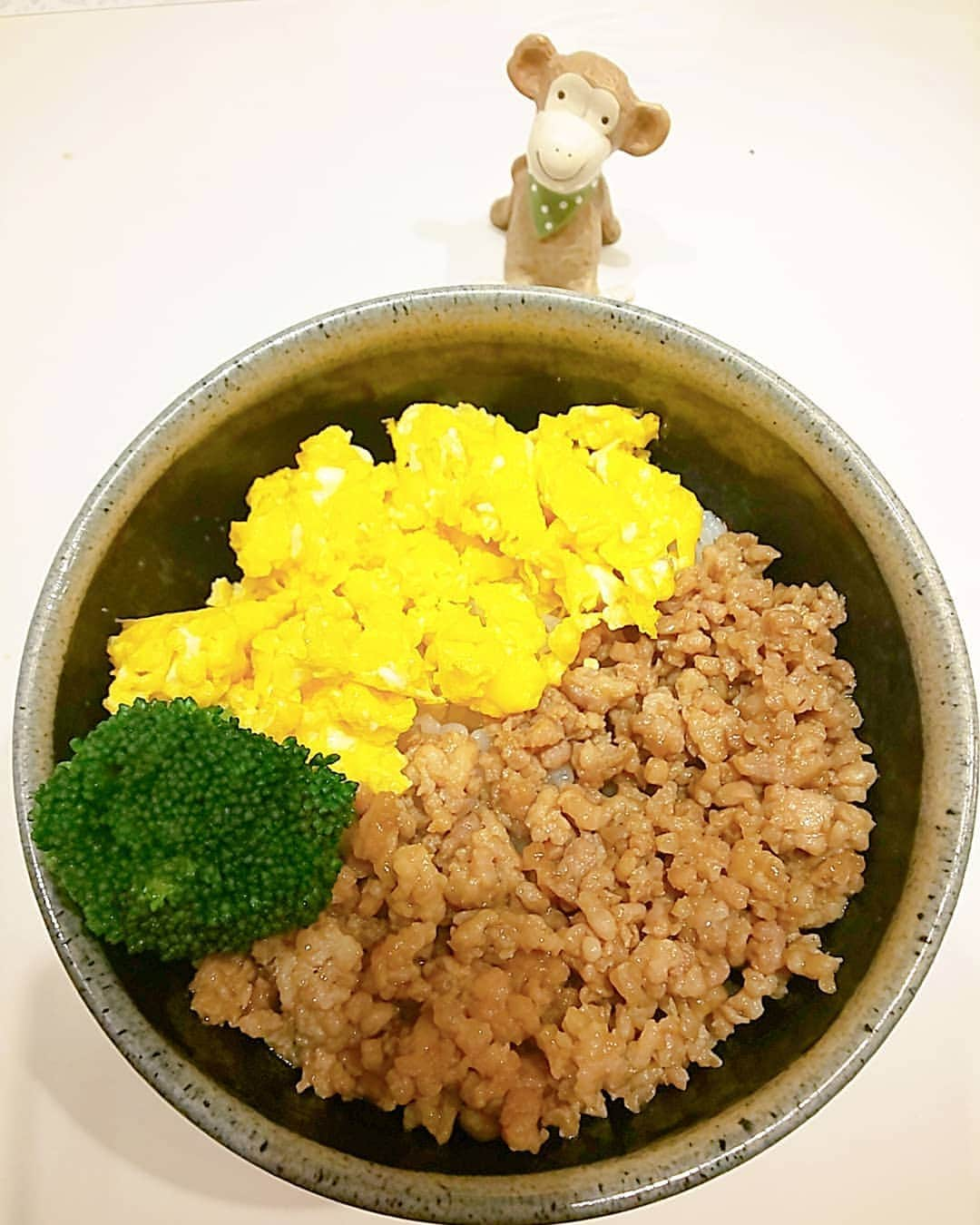 aaa_hal_smile_555のインスタグラム：「*昨夜の晩ごはん * #鶏そぼろ丼 * 作りました * 我ながら美味しかった🎵  *」