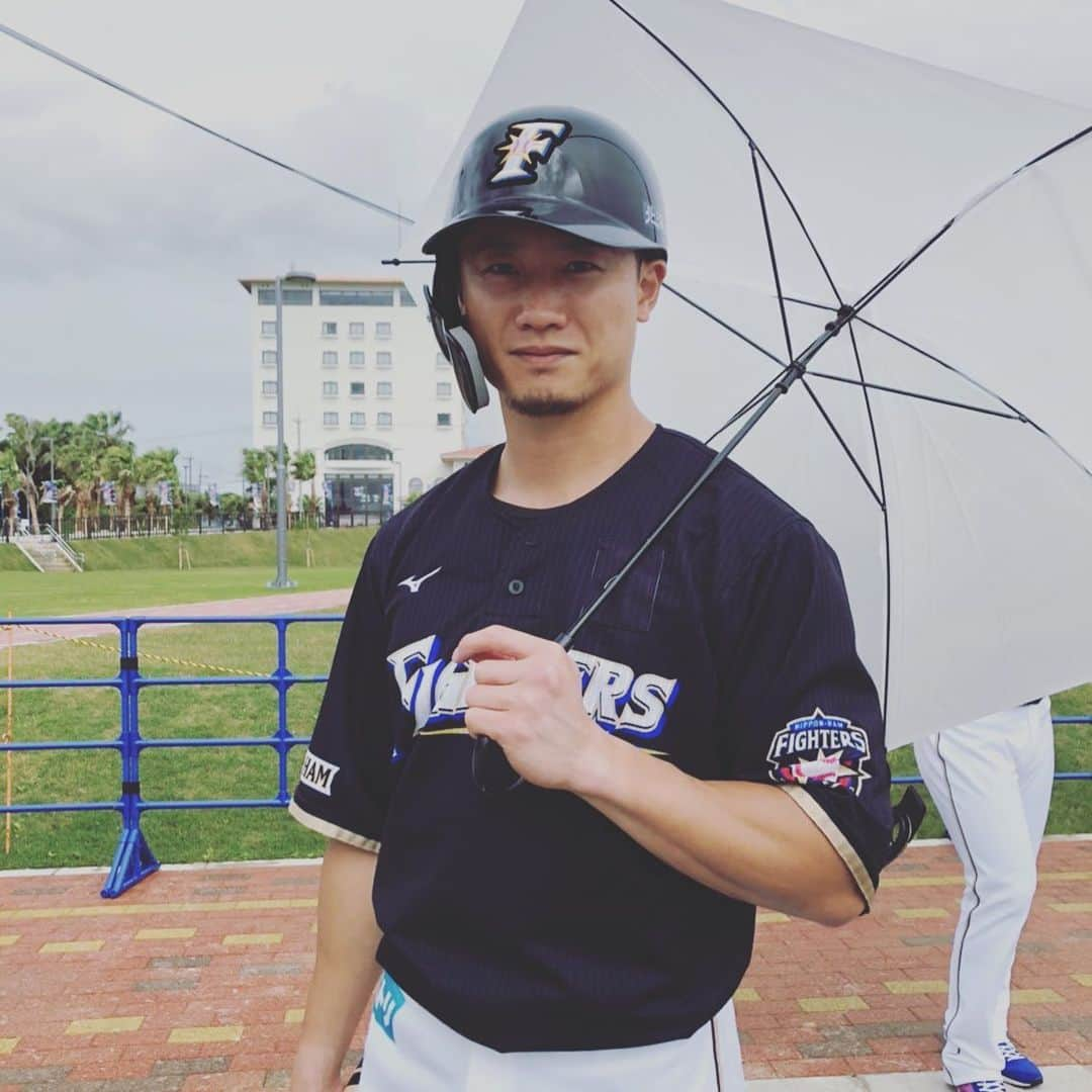 北海道日本ハムファイターズさんのインスタグラム写真 - (北海道日本ハムファイターズInstagram)「雨といえば傘、傘といえば…⁉️  #アンブレラハルキ #復活 #沖縄キャンプ」2月11日 10時14分 - fighters_official