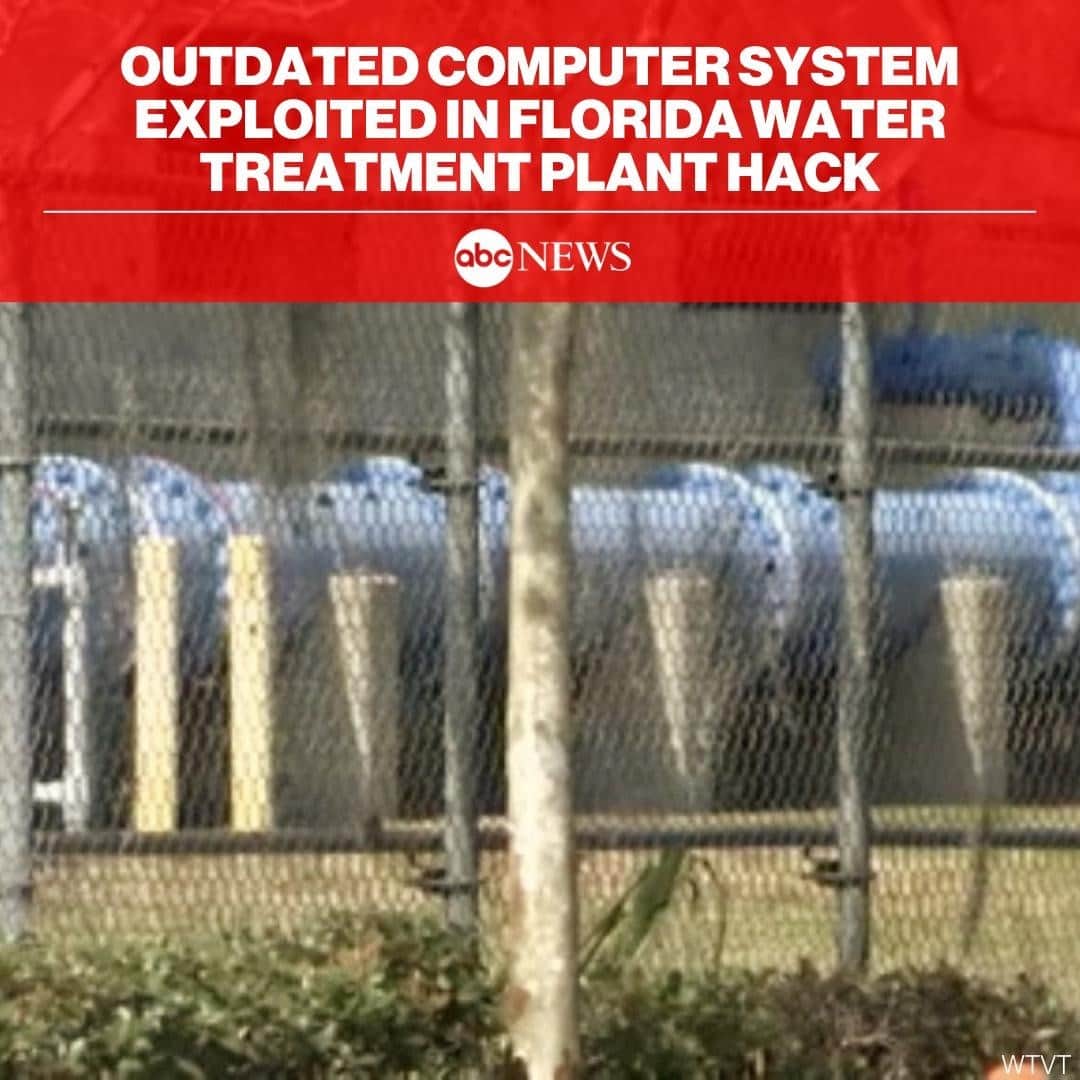 ABC Newsさんのインスタグラム写真 - (ABC NewsInstagram)「An outdated version of Windows and a weak cybersecurity network allowed hackers to access a Florida wastewater treatment plant's computer system and momentarily tamper with the water supply, federal investigators revealed in a memo obtained by @abcnews. Read more at LINK IN BIO.」2月11日 10時37分 - abcnews