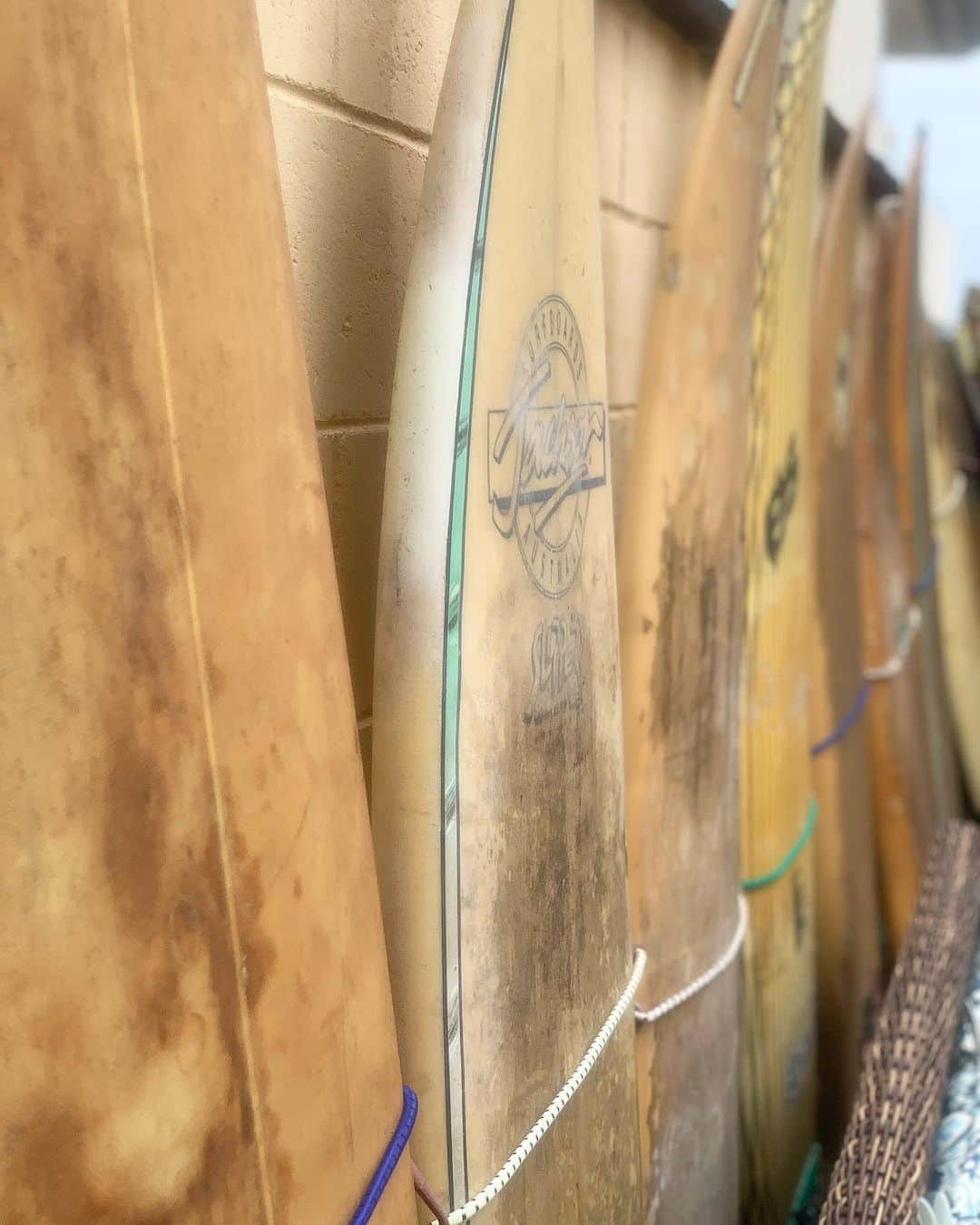 シャーニ・ヴィンソンのインスタグラム：「Surfboard wall 🏄‍♂️ #art #decor #recycle #homeideas #walldecor #recycledmaterials #backyarddesign #surfboard #beachculture #surf #oceanlover #designideas #surflife #lifestyle」