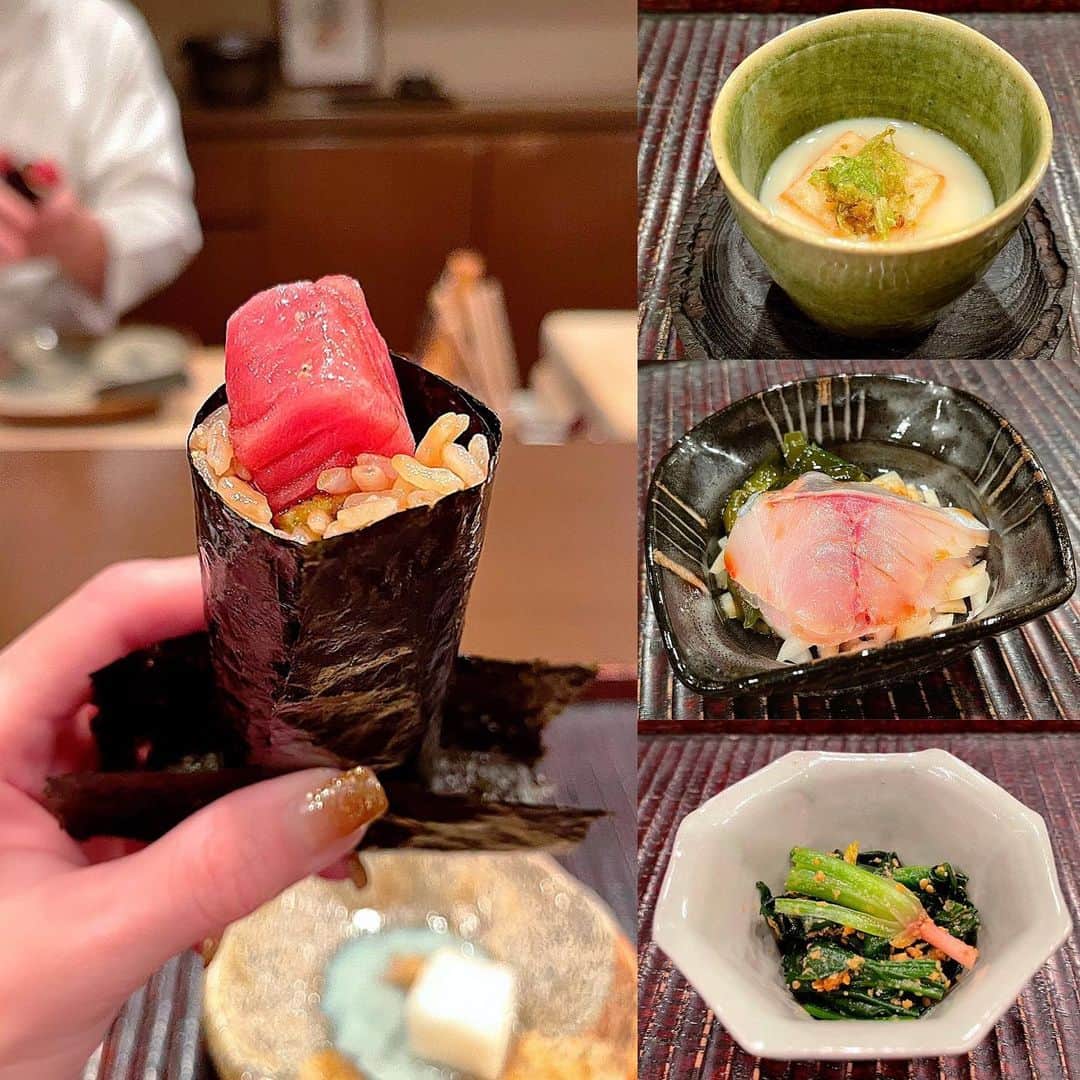 百合華さんのインスタグラム写真 - (百合華Instagram)「京都祇園にあるミシュラン一つ星の和食割烹『おが和』にて節分ディナータイム👹💕  食材や調理方法に拘り抜いた大将お任せディナーコースを頂きました✨✨✨  極上鮪の手巻きが正に節分っぽいですが名物料理との事なのでいつでも丸かじり出来ちゃう🥰  熟練の技から生み出された最高の逸品料理を堪能出来る食いしん坊には堪らないディナーコースの続きは次回UP致します💋  #japan #日本 #kyoto  #京都 #祇園 #michelin1star  #ミシュラン一つ星 #和食割烹 #dinner #dinnertime  #ディナータイム #極上食材 #高級食材 #鮪 #鮪の手巻き #恵方巻き #節分 #節分気分 #食いしん坊 #腹パンスタグラム  #美食 #美食家」2月11日 12時00分 - yurika.lovelily