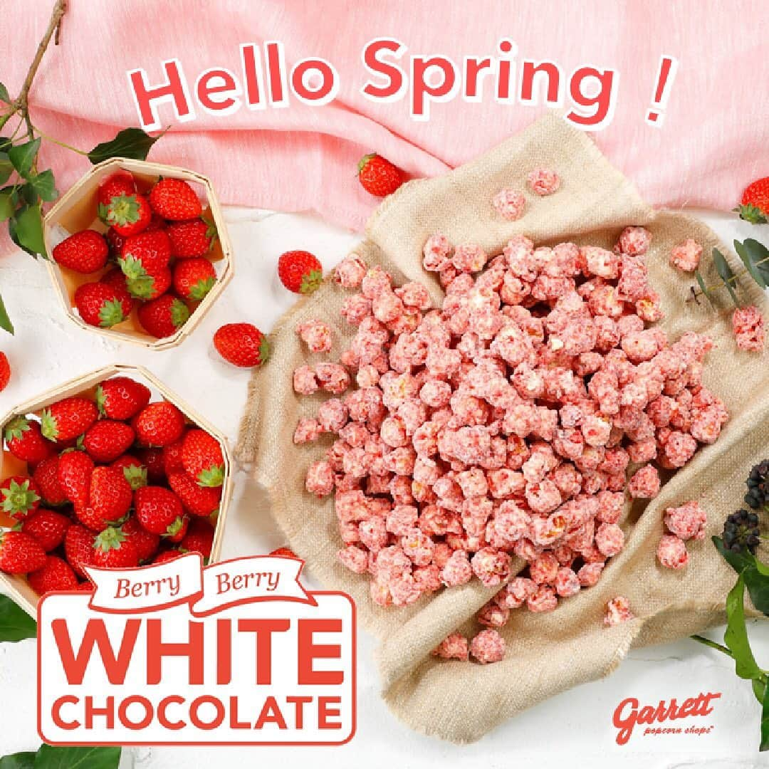 ギャレット ポップコーン ショップスさんのインスタグラム写真 - (ギャレット ポップコーン ショップスInstagram)「Hello Spring！ベリーベリーなイチゴづくし🍓 『ベリーベリー ホワイトチョコレート』2/15発売🍫   春が待ちきれなくなるこの時期だけの限定レシピ『ベリーベリー ホワイトチョコレート』が2月15日(月)から発売！ ほんのり酸味の効いたストロベリーと甘いホワイトチョコの相性は抜群！   甘くてキュートな春限定レシピ🌸は 全国のGarrett Popcorn Shops®、オンラインショップで2月15日発売です。 お楽しみに🎵  【オンラインショップはプロフィール欄から】  #garrett #garrettpopcorn #garrettjp #popcorn #berryberry #whitechocolate #new #hellospring #ギャレット #ギャレットポップコーン #ギャレットポップコーンショップス #ポップコーン #ベリーベリー #ホワイトチョコ #期間限定 #いちごづくし #原宿 #酒々井プレミアムアウトレット #名古屋 #ららぽーとexpocity #北千住マルイ #横浜ポルタ #なんばマルイ #オンラインショップ」2月11日 12時52分 - garrettpopcornjp