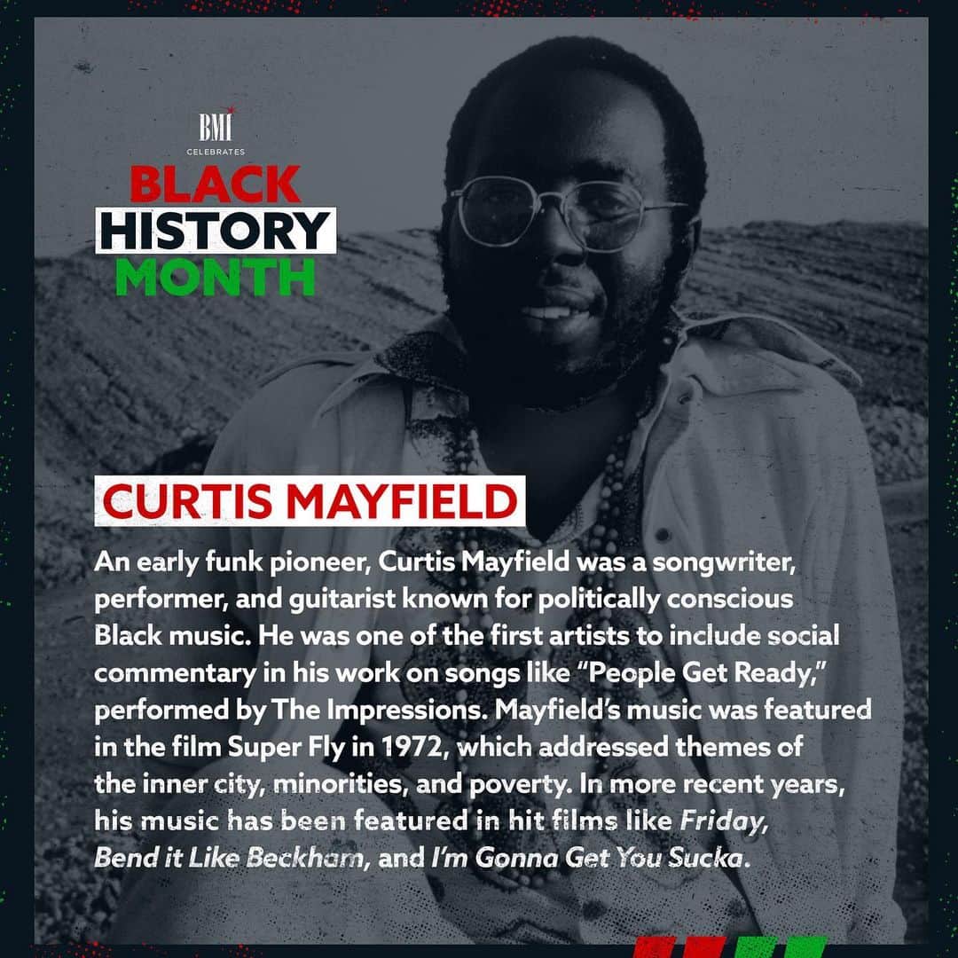 Broadcast Music, Inc.のインスタグラム：「Celebrating the amazing @curtislmayfield! #BlackHistoryMonth」