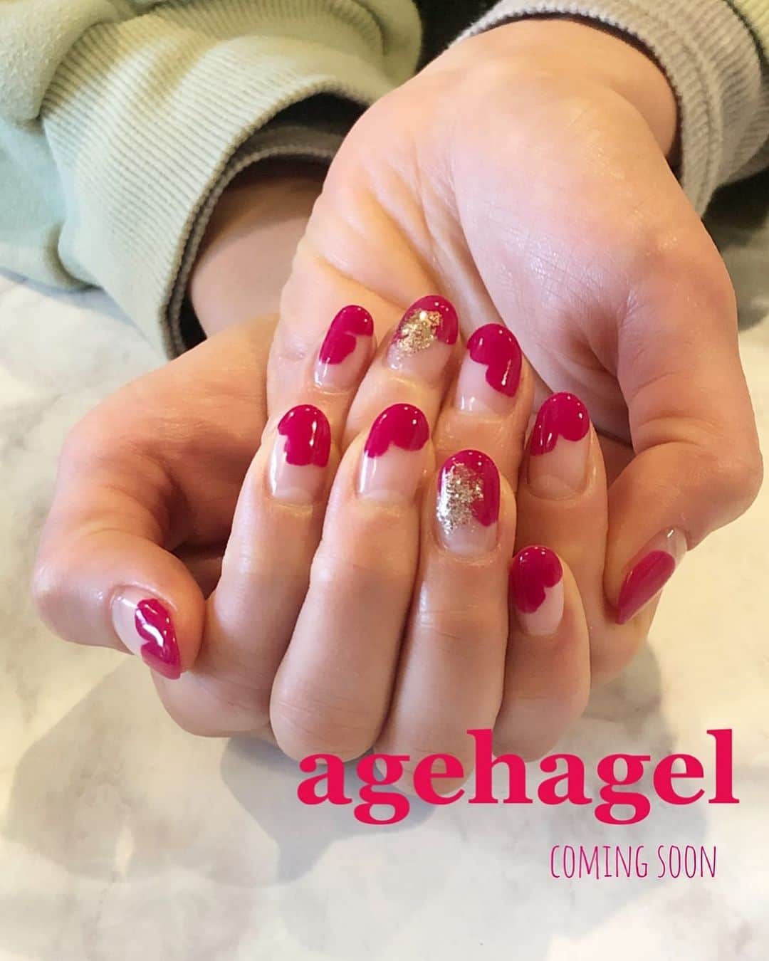 agehaさんのインスタグラム写真 - (agehaInstagram)「#agehagel  昔のagehaカラー4番 ランダムな形でフレンチ❤️ ・ #アゲコン2021 開催中❤️」2月11日 23時09分 - agehanails