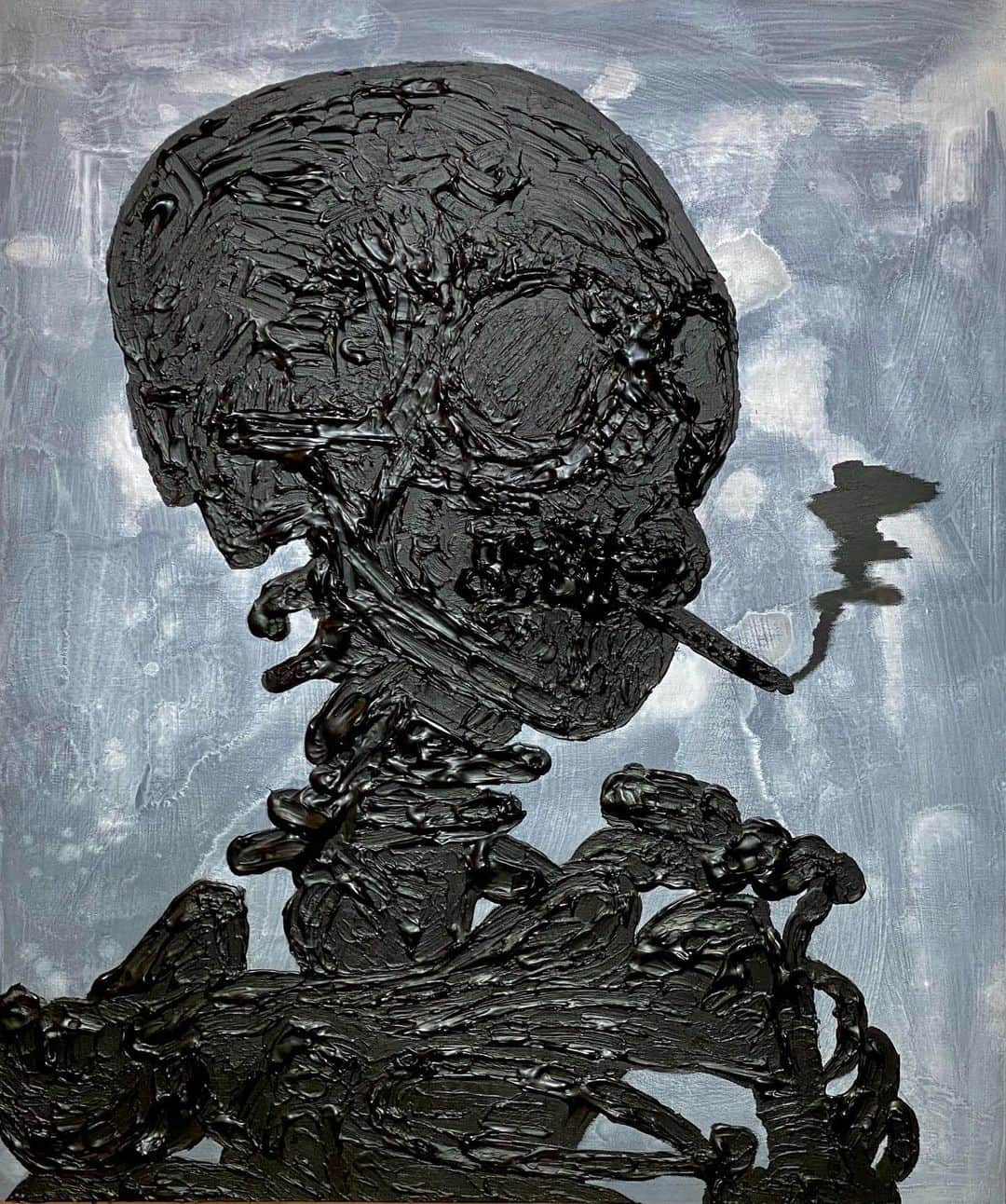 Hiro Sugiyama enlightenmentのインスタグラム：「Black Gogh - Skull with Burning Cigarette  #gogh  #skull」