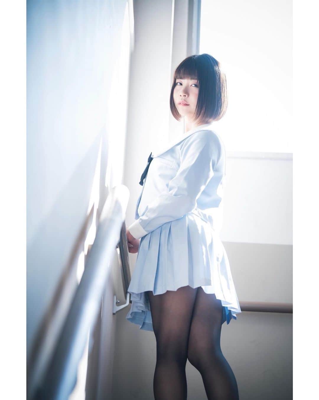 のインスタグラム：「制服。黒タイツ。 . . . . #制服 #グラビアアイドル  #黒タイツ #みらい館 #きゅんです  #lightandshadow  #スタジオクークー #美肌 #photography  #portraitphotography #streetphotography #edscvr_moodjapantrip #visualsoflife #impressio_shots #good_portraits_worldxploretocrate #shootermag #pursuitofportraits #ootd #dscvr_mood #jp_portrait部 #東京カメラ部 #igersjp #ポートレート #被写体 #お洒落さんと繋がりたい #model #ポートレートモデル #写真好きな人と繋がりたい」