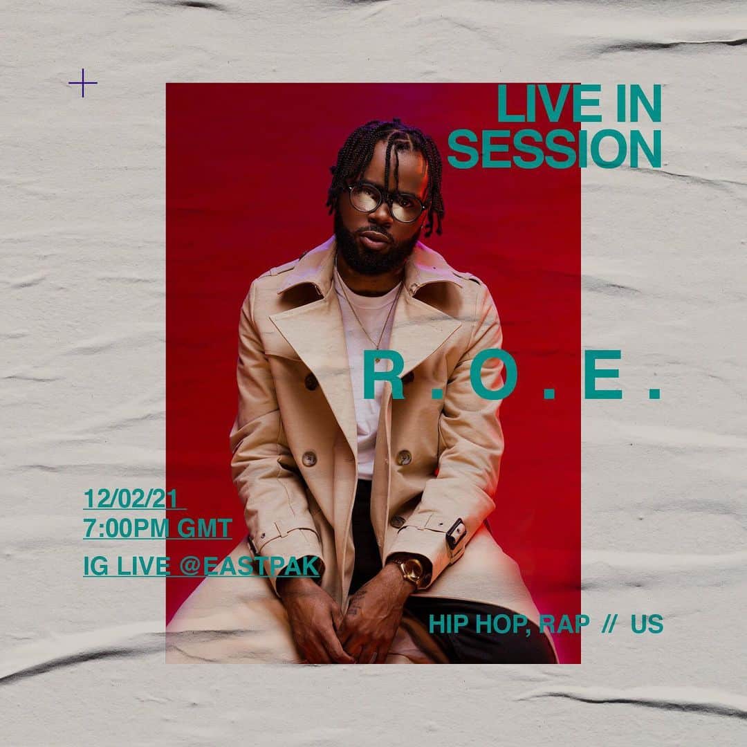 イーストパックのインスタグラム：「Join us for our second live music performance tomorrow. LA-based rapper and singer @risingoverenvy will bring soulful lyrics and poetic storytelling to our Instagram Live session tomorrow (Friday) at 7pm GMT #builttoresist #eastpak #blackhistorymonth #bhm #equality」