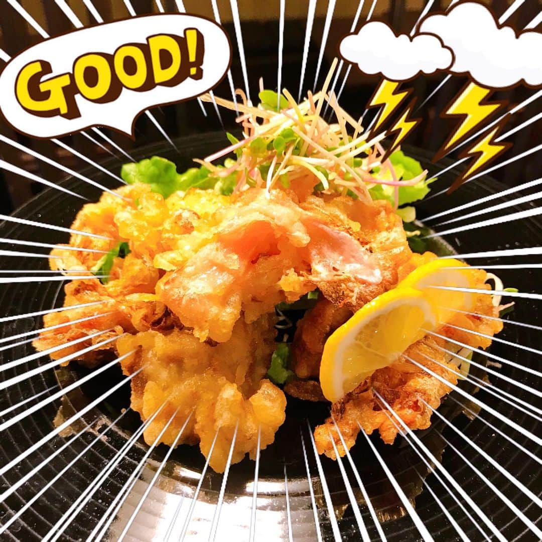 うまかもん九州料理 九州魂天王寺店のインスタグラム：「まいど九州魂（くすだま）天王寺店です！  こちらも新メニュー予定の一品！ 鶏しょうが天と言いまして、鶏肉とガリをいっしょに天ぷらにしちゃいます！  そのままでも美味しかったですが、ウスターソースかけたらご飯が進みます！  まだ裏メニューで〜す！  明日も、ご来店お待ちしてます！  #阿倍野居酒屋 #阿倍野グルメ #天王寺グルメ #天王寺居酒屋 #B級グルメ #九州居酒屋 #博多もつ鍋 #九州魂天王寺店 #裏メニュー」