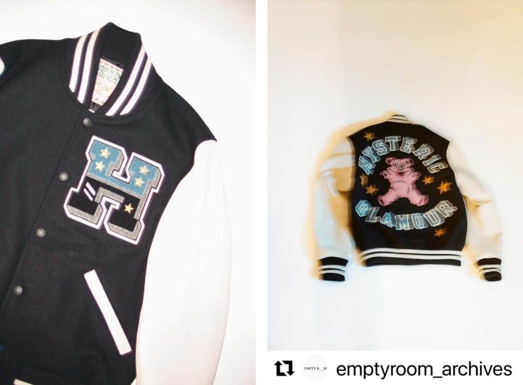 Hysteric Glamourのインスタグラム：「#Repost @emptyroom_archives with @make_repost ・・・ . HYSTERIC GLAMOUR x EMPTY R _ _ M collaboration . Available online on 13th Feb at 11am (JST) . @hystericglamour_official  @emptyroom_archives  . #hystericglamour #emptyroom」