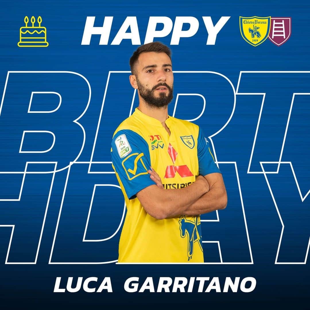 ACキエーヴォ・ヴェローナのインスタグラム：「🎂🎉 HAPPY BIRTHDAY @lucagarritano7 🎉🎂  Il nostro «Garrincha» compie oggi 27 anni!   Scegli l'emoticon giusto per festeggiarlo 🥳」