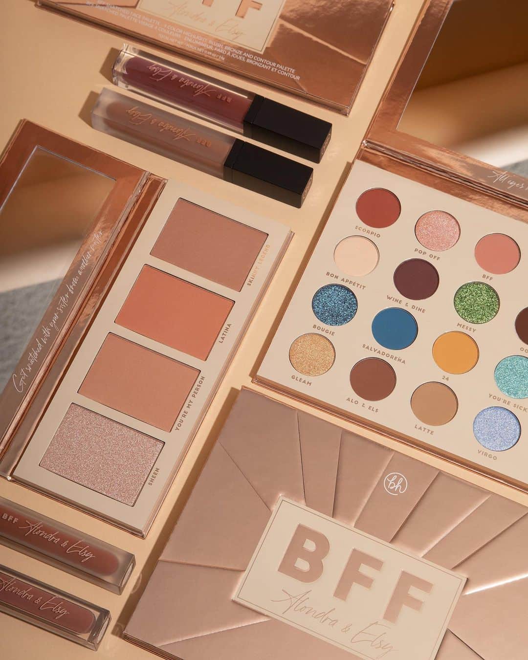 BH Cosmeticsのインスタグラム：「IT'S HERE!!! 🚨 Slay the makeup game (minus the high price tag) with the luxe, limited edition BFF Alondra & Elsy collection, created by IRL besties, @alondradessy and @elsyguevara 👯‍♀️ Shop RIGHT NOW on our site 🤑  #BHxAlondraElsy #bhcosmetics #linkinbio」