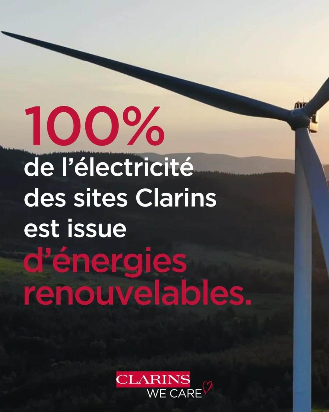 Clarins Franceさんのインスタグラム写真 - (Clarins FranceInstagram)「🌱 Prenons soin de la planète 🌱⁣ ⁣ 100% de l’électricité, utilisée sur nos sites dans le monde, est issue d’énergies renouvelables ! ⁣ Chez Clarins, nous faisons tout notre possible pour rendre la planète et la vie plus belles ❤️⁣ ⁣ Quel geste allez-vous faire pour la planète aujourd’hui ?⁣ ⁣ #Clarins #ClarinsWeCare #BeautéResponsable #ClarinsEngagements」2月11日 18時36分 - clarinsfr