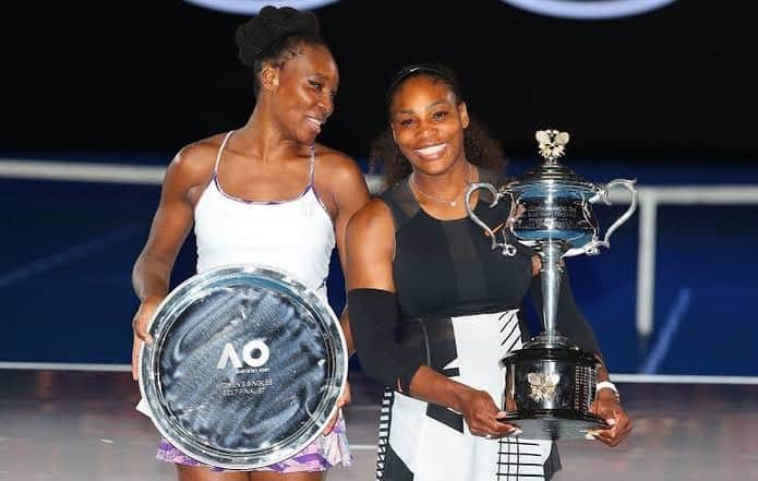 ビーナス・ウィリアムズのインスタグラム：「Remember that time @serenawilliams?  @australianopen 2017 #tbt」
