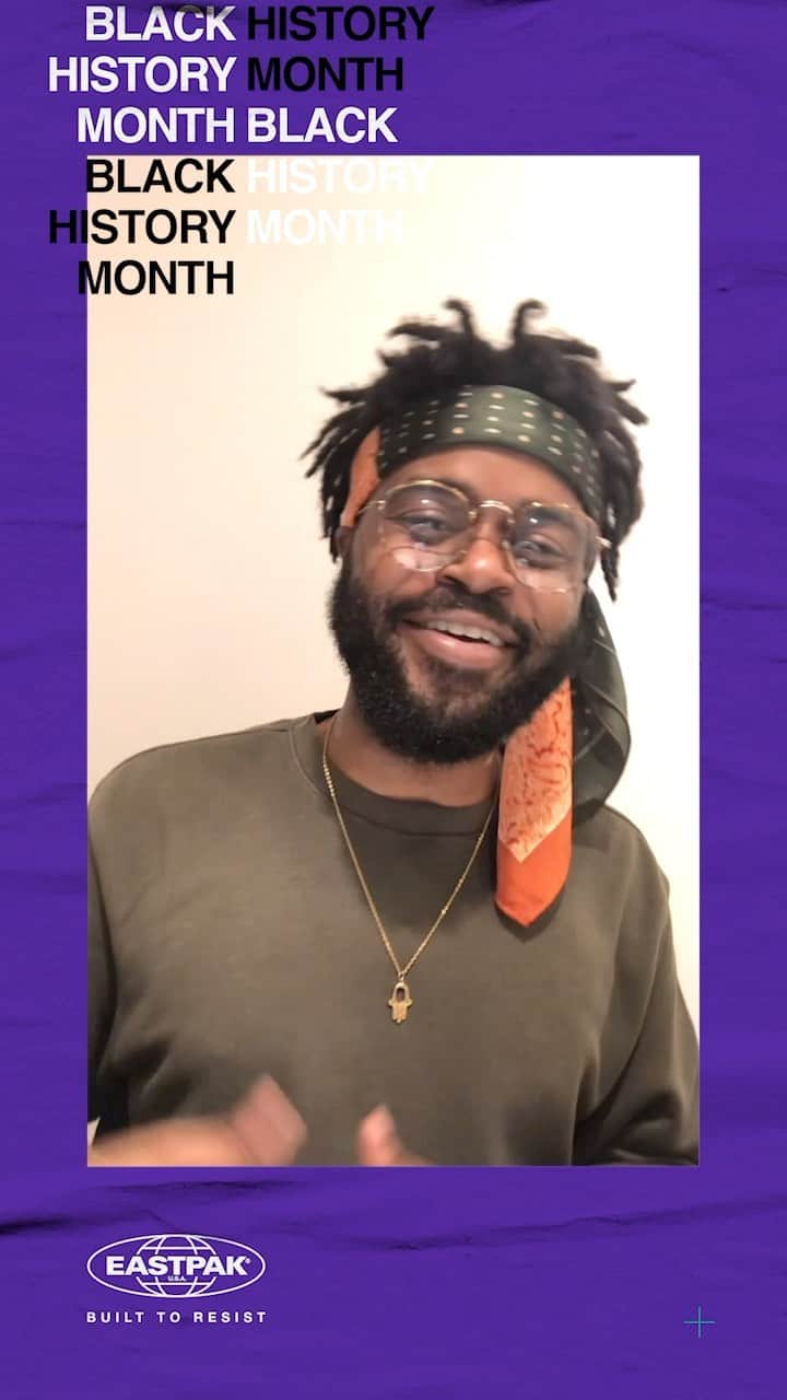 イーストパックのインスタグラム：「Meet the Los Angeles-based rapper and singer @risingoverenvy (known as R.O.E.) who will be performing live tomorrow as part of our Black History Month celebrations. We asked him some questions to find out more about his music and what Black History Month means to him #builttoresist #eastpak #blackhistorymonth #bhm #equality」