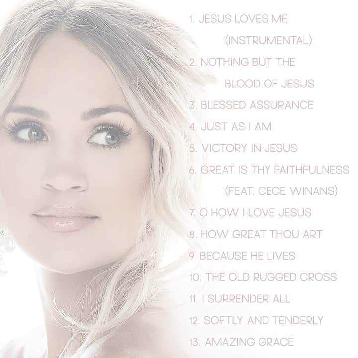 キャリー・アンダーウッドのインスタグラム：「For this album, I chose some of the familiar hymns I’ve been singing for as long as I can remember. These songs set the foundation for me and I hope you love them as much as I do. #MySavior✨🙏 *Link in bio」