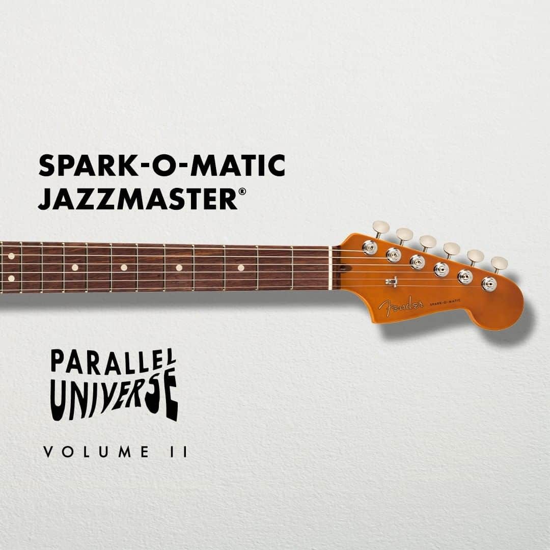 Fender Guitarさんのインスタグラム写真 - (Fender GuitarInstagram)「The Spark-O-Matic Jazzmaster® is a high-performance, no-nonsense rock ‘n’ roll machine with unlimited range. Featuring a custom 3-piece body with a mahogany core and chambered ash wings – plus a triple set of chrome-covered Seymour Duncan pickups for a blend of bright, single coil highs and more focused humbucking lows – this latest installment of the Parallel Universe series delivers just what you need to achieve sonic bliss. Learn more via link in bio.」2月12日 7時41分 - fender