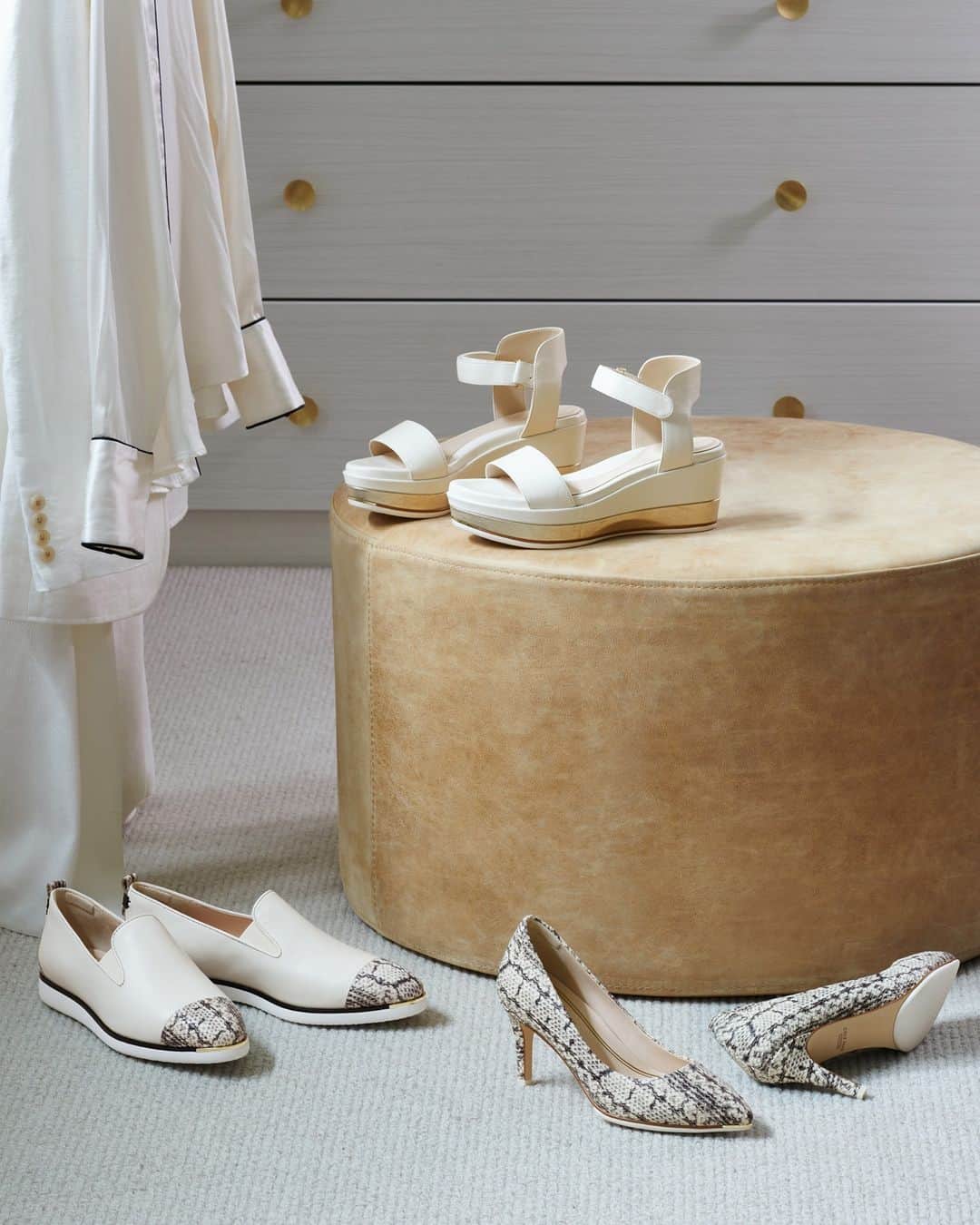 Cole Haanのインスタグラム：「Our Grand Ambition collection is getting grander and more ambitious. Check out our latest colors in the flatform sandal, slip-on sneaker, and pump.」
