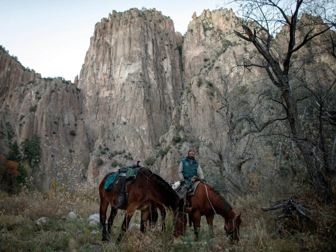National Geographic Travelさんのインスタグラム写真 - (National Geographic TravelInstagram)「Photo by @katieorlinsky / Zack Crockett travels with his horse and mule along the Middle Fork of the Gila River in the Gila Wilderness of southern New Mexico. The Gila Wilderness was the first designated wilderness area in the United States and encompasses 870 square miles (2,253 square kilometers) of rugged country that includes desert, grasslands, piñon trees, pine forests, mountain ranges, and the largest still undammed river in the American West, the Gila River. This past November I began working on a story about the Gila Wilderness and the people who call this land home for @natgeo.」2月12日 8時35分 - natgeotravel