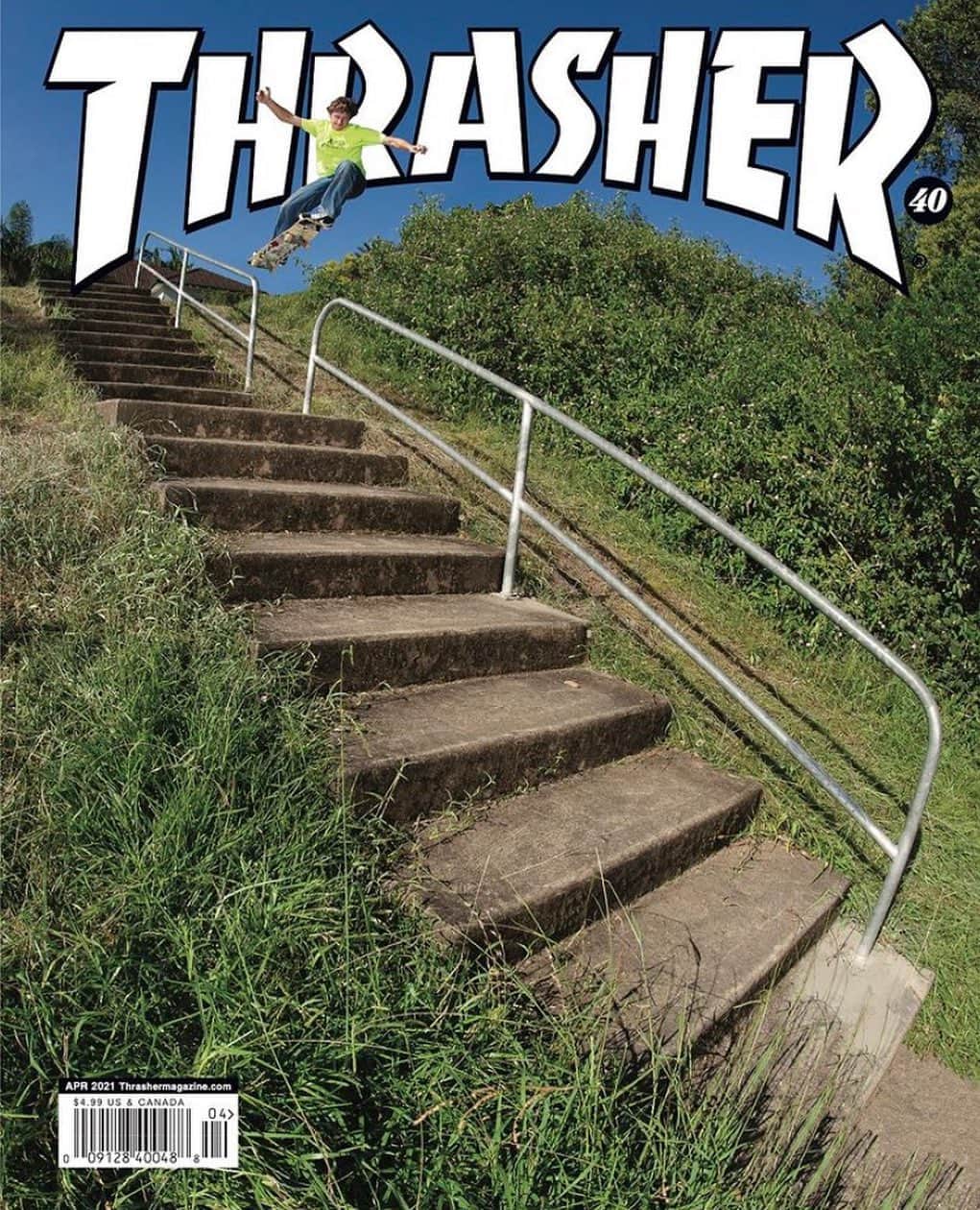 カーハートのインスタグラム：「@_jackogrady scoring the last cover of @thrashermag. 📸 @samcoad.y   Carhartt WIP Skate teamの @_jackogrady が最新号 @thrashermag のカバーを飾っています。  #CarharttWIP #carharttwipskateboarding」