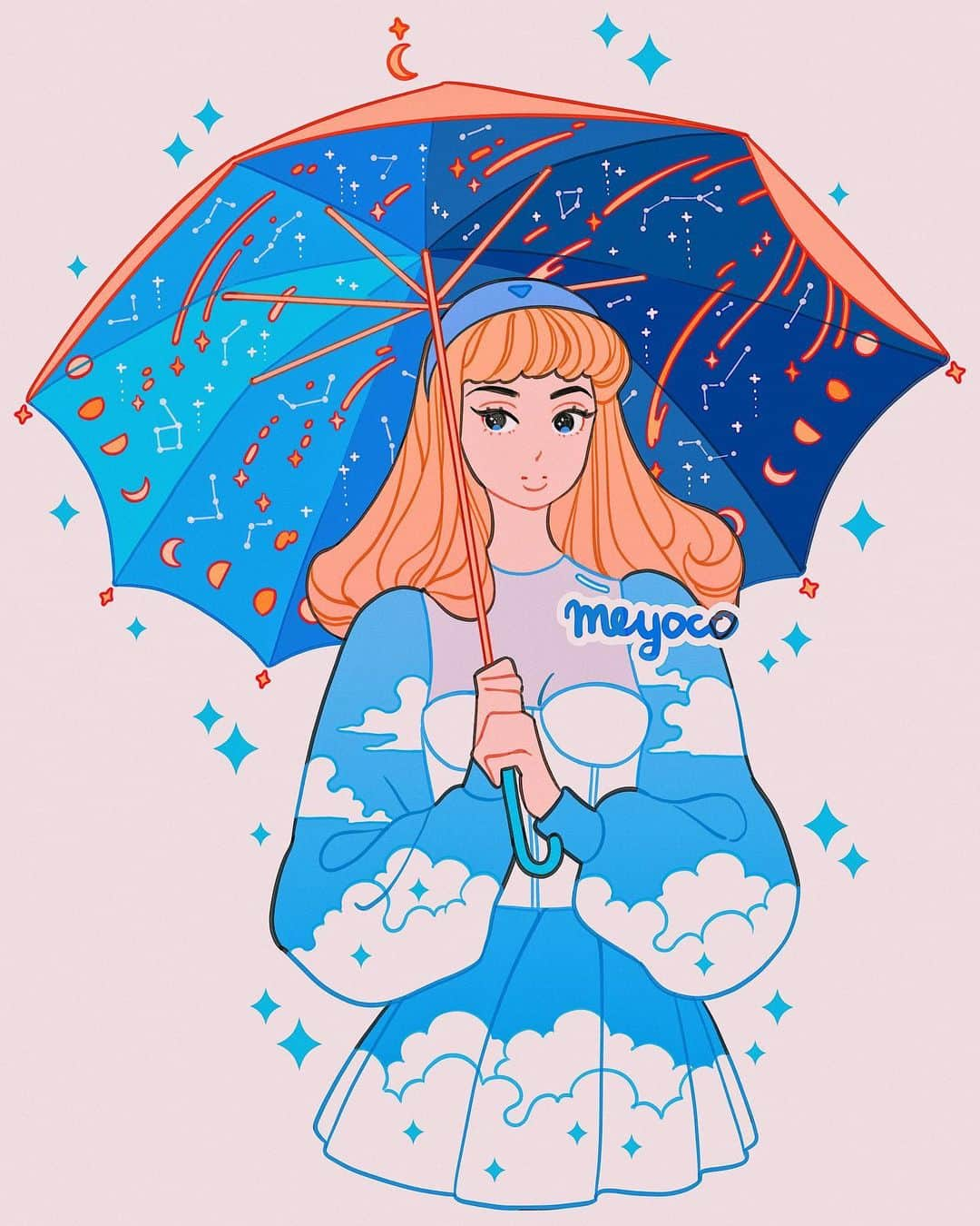 meyocoさんのインスタグラム写真 - (meyocoInstagram)「Night sky umbrella ✨🌙🌌 #aesthetic #aestheticart」2月12日 0時33分 - meyoco