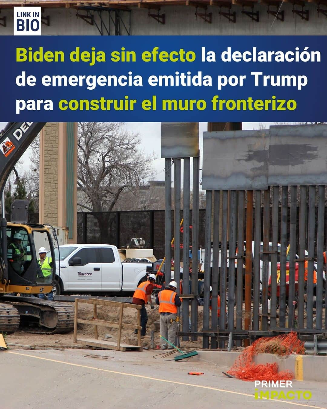 Primer Impactoさんのインスタグラム写真 - (Primer ImpactoInstagram)「El presidente #JoeBiden dejó sin efecto la declaración de emergencia que había firmado #DonaldTrump sin autorización del Congreso para justificar la construcción del #murofronterizo y el uso de fondos militares, anunció este jueves la Casa Blanca.  "He determinado que la declaración de emergencia nacional en nuestra frontera sur es injustificada", escribió #Biden en una carta a la líder de la mayoría en la Cámara de Representantes, #NancyPelosi.  Más de esta noticia en el link de nuestra biografía.  #PrimerImpacto.」2月12日 1時55分 - primerimpacto