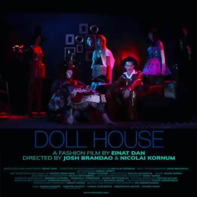 セバスティアン・ソーブのインスタグラム：「👗👠DollHouse👚👕 , a Fashion Film by  @einatdanofficial  Directed and shot by @joshbrandao & @nicolaikornum  Make Up #einatdan Styling @pablo_patane Cast @sebastiansauve @laurakasz @zhongtastic  Hair @sachaschuette Set Design @birgitmoertl MUA Assis @gianluca.venerdini @andra_durnea @betty_wonderland Music @sadoopera #fashion #fashionfilm #makeup #bodypainting  #creativemakeup #fashiondesign #couture #shortfilm #models #setdesign #beauty #fashionphotographer #filmmaker #joshbrandao #shotbyjosh and #nicolaikornumphotography」