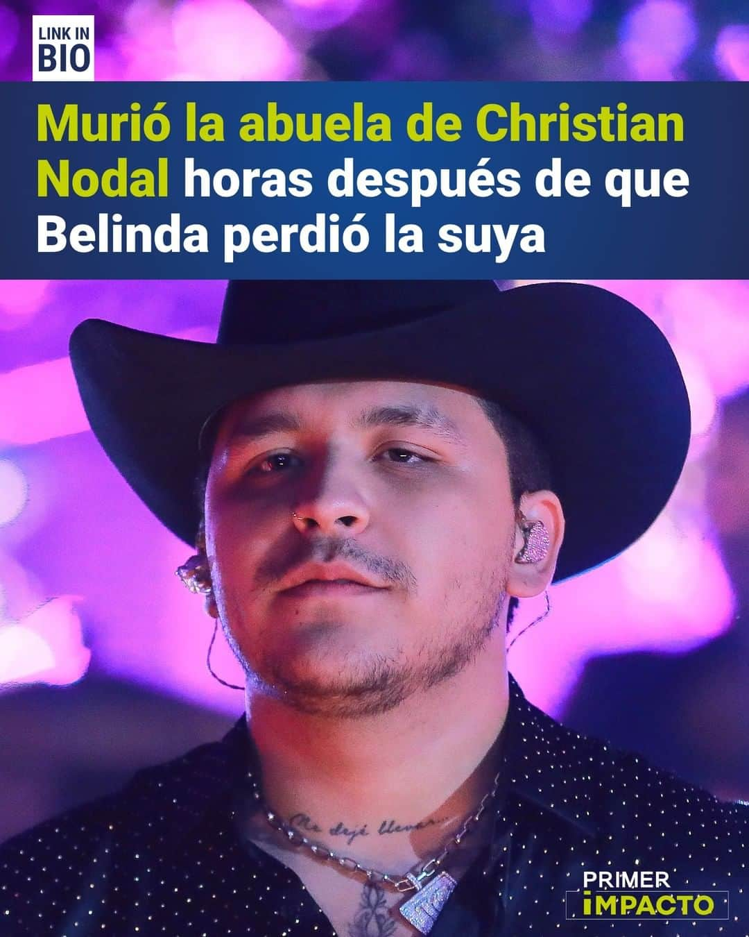 Primer Impactoさんのインスタグラム写真 - (Primer ImpactoInstagram)「#Belinda y #christian Nodal pasan por el mismo dolor: sus abuelas murieron con solo unas horas de diferencia.   El cantante informó este jueves 11 de febrero el fallecimiento de su abuela, Rosario Gil Palomares, a quien le dedicó un sentido mensaje:  "Dios te bendiga y te cuide mucho por allá Nanita Chayo. Te amo con toda mi vida. Siempre vas a estar en mi pecho y mente. D.E.P".  La mañana del 10 de febrero, Belinda lamentaba con un dolorido mensaje la partida de su abuela, Doña Juana Moreno.  Más información en el link de nuestra biografía.  #PrimerImpacto.」2月12日 2時29分 - primerimpacto