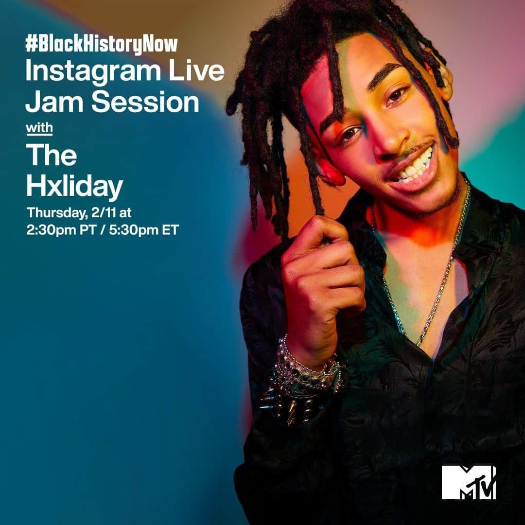 MTVさんのインスタグラム写真 - (MTVInstagram)「Reeeeeally pumped to see @thehxliday on my Instagram Live today 💙 Catch this #BlackHistoryNow jam session at 2:30pm PT / 5:30pm ET!」2月12日 2時58分 - mtv
