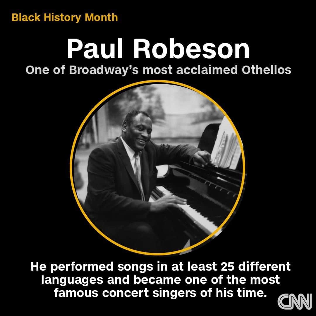 CNNさんのインスタグラム写真 - (CNNInstagram)「Paul Robeson was a true Renaissance man – an athlete, actor, author, lawyer, singer and activist. He was perhaps best known for performing the title role in Shakespeare’s “Othello,” which he reprised several times. Robeson became controversial and ultimately blacklisted when he began advocating for human rights around the world. He stopped performing, his passport was revoked and his songs disappeared from the radio for years.⁠ ⁠ Every day this month, we’re telling the story of Black figures – one for each day of Black History Month. Tap the link in our bio to learn about other Black pioneers. ⁠ ⁠ (📸: Keystone Features/Hulton Archive/Getty Images)」2月12日 3時02分 - cnn